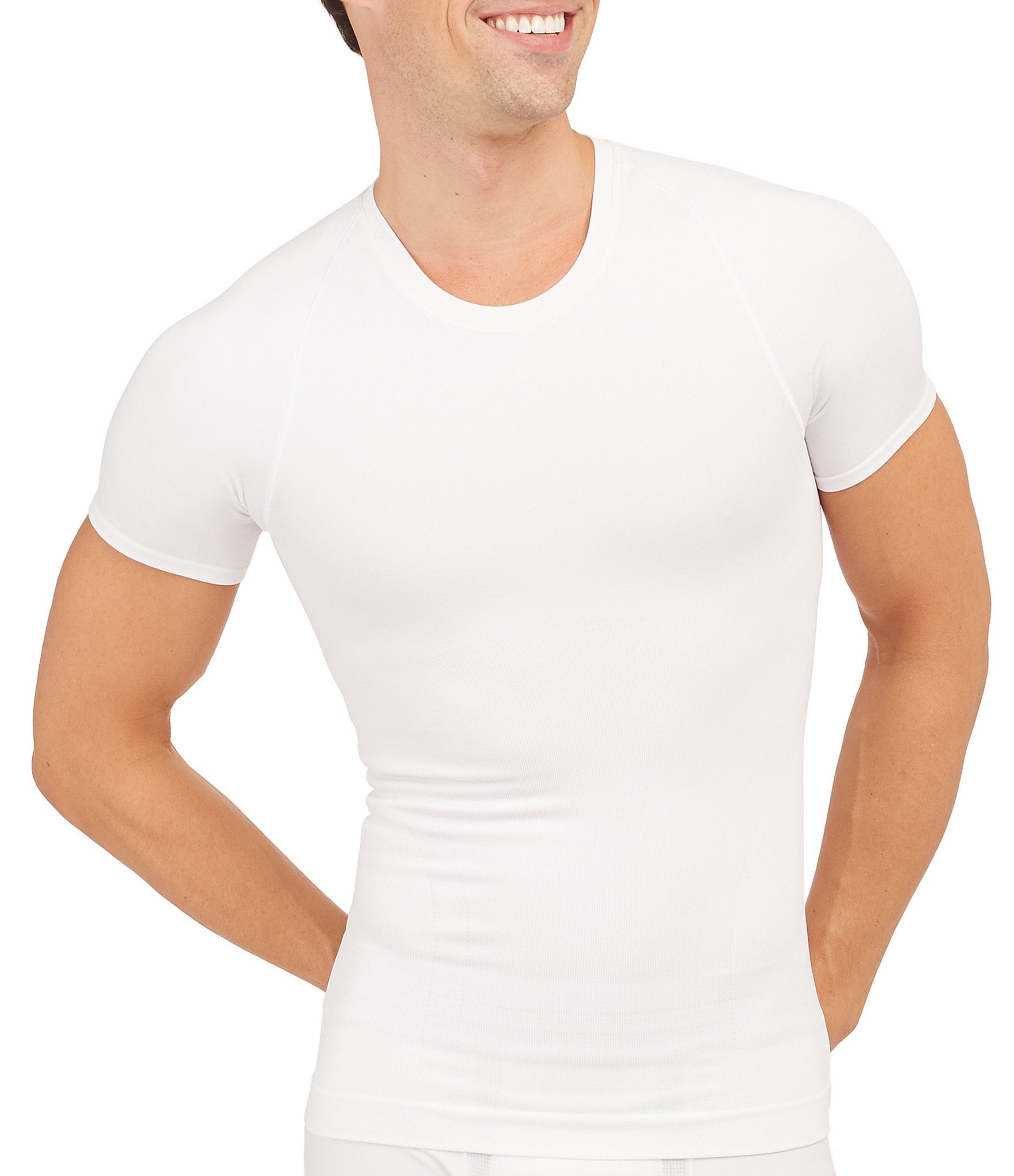 SPANX for Men Cotton Modal Crew T-Shirt - Breathable Fabric with