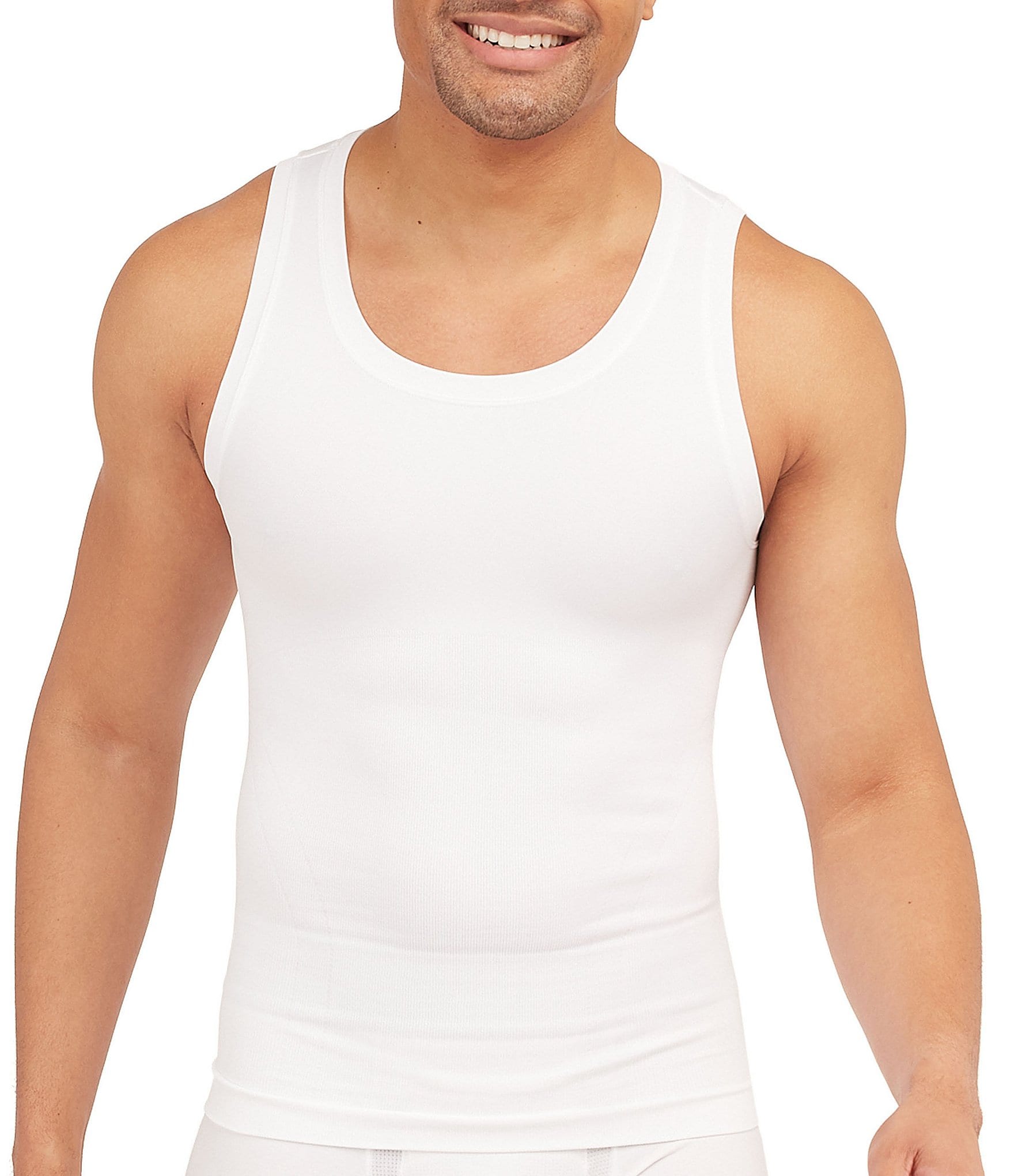 EROS White Shapewear Tanktop, U-Neck, Slim Fit, Sleeveless Underwear for  Men 2024, Buy EROS Online