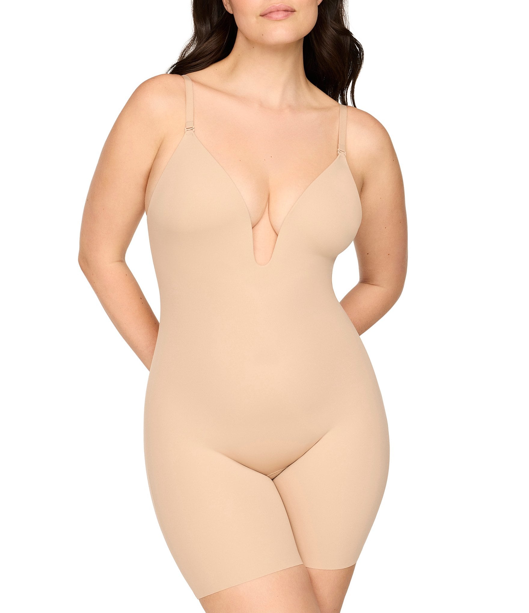 SPANXshape® Suit Your Fancy Plunge Low-Back Mid-Thigh Bodysuit