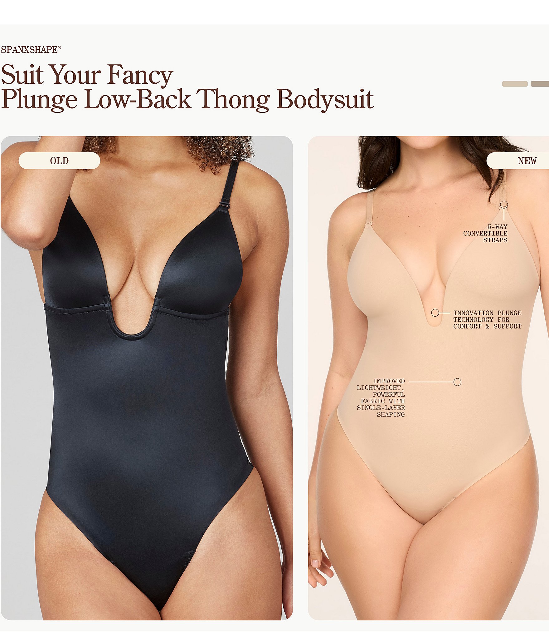 SPANXshape® Suit Your Fancy Plunge Low-Back Thong Bodysuit
