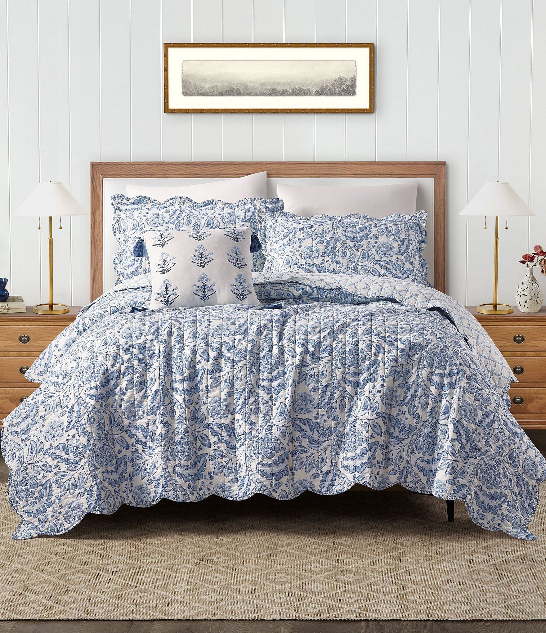 Spartina 449 Peeples Song Cotton Reversible Quilt Mini Set