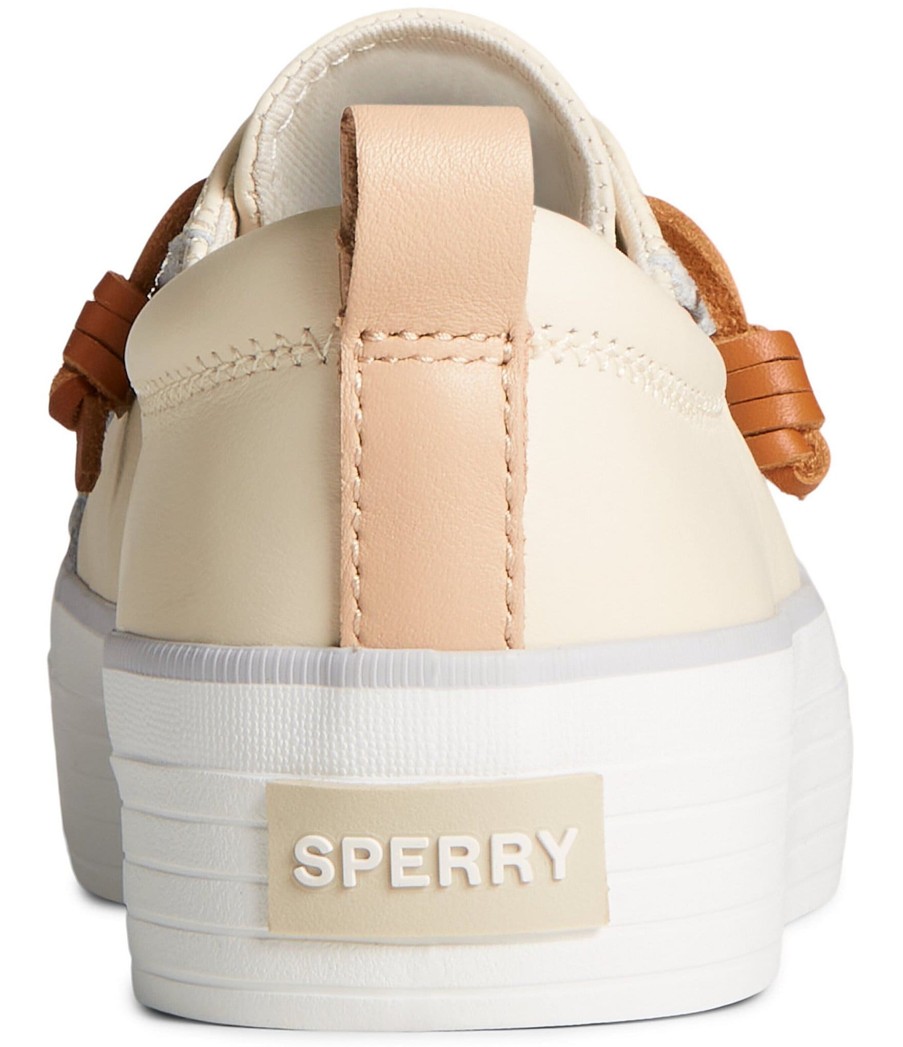 Sperry Women's Crest Vibe Scalloped Washable Leather Platform Sneakers