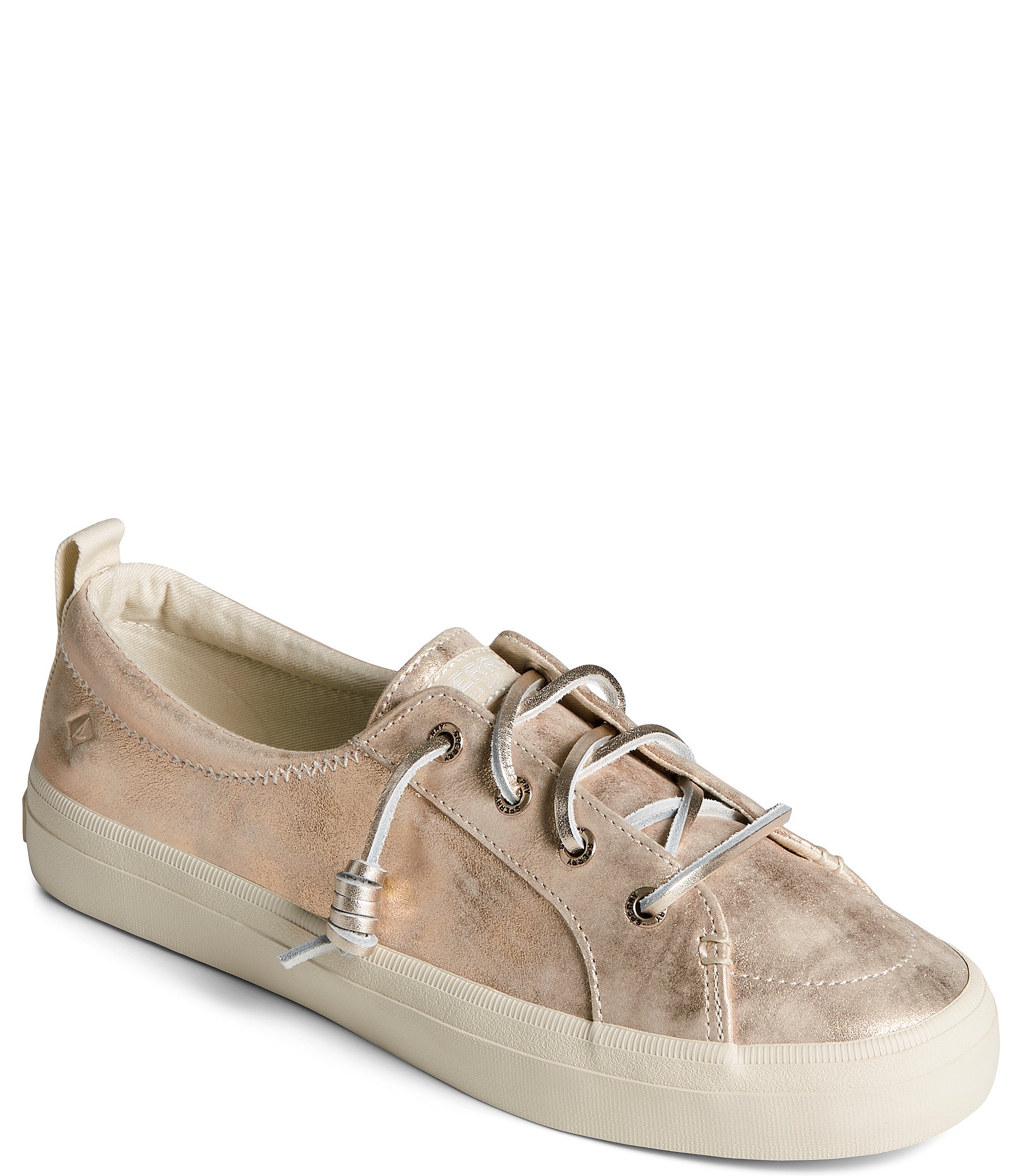 Sperry Women S Crest Vibe Shimmer Leather Sneakers Dillard S