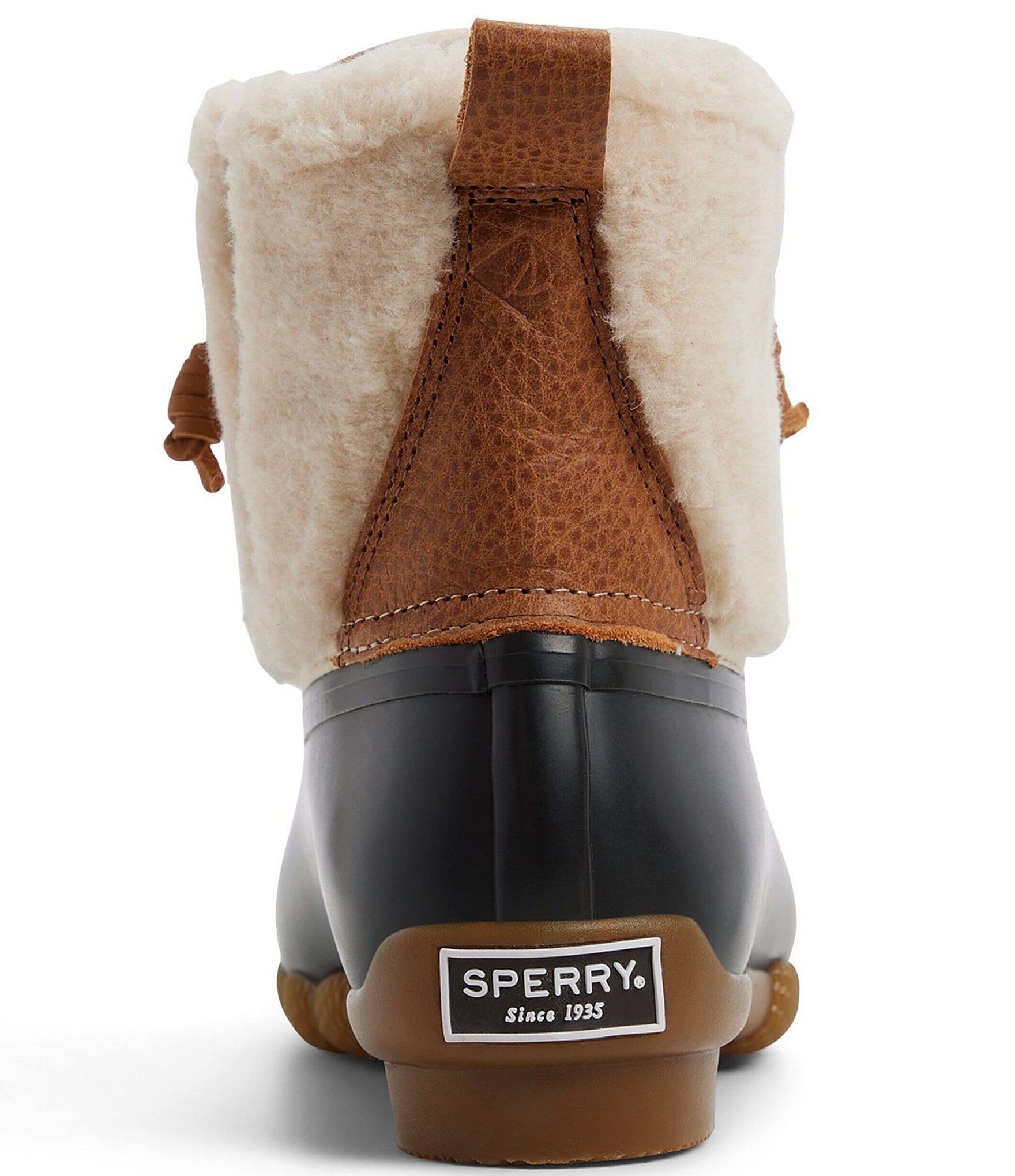 Sperry Women's Saltwater Shearling Lace Up Duck Rain Booties