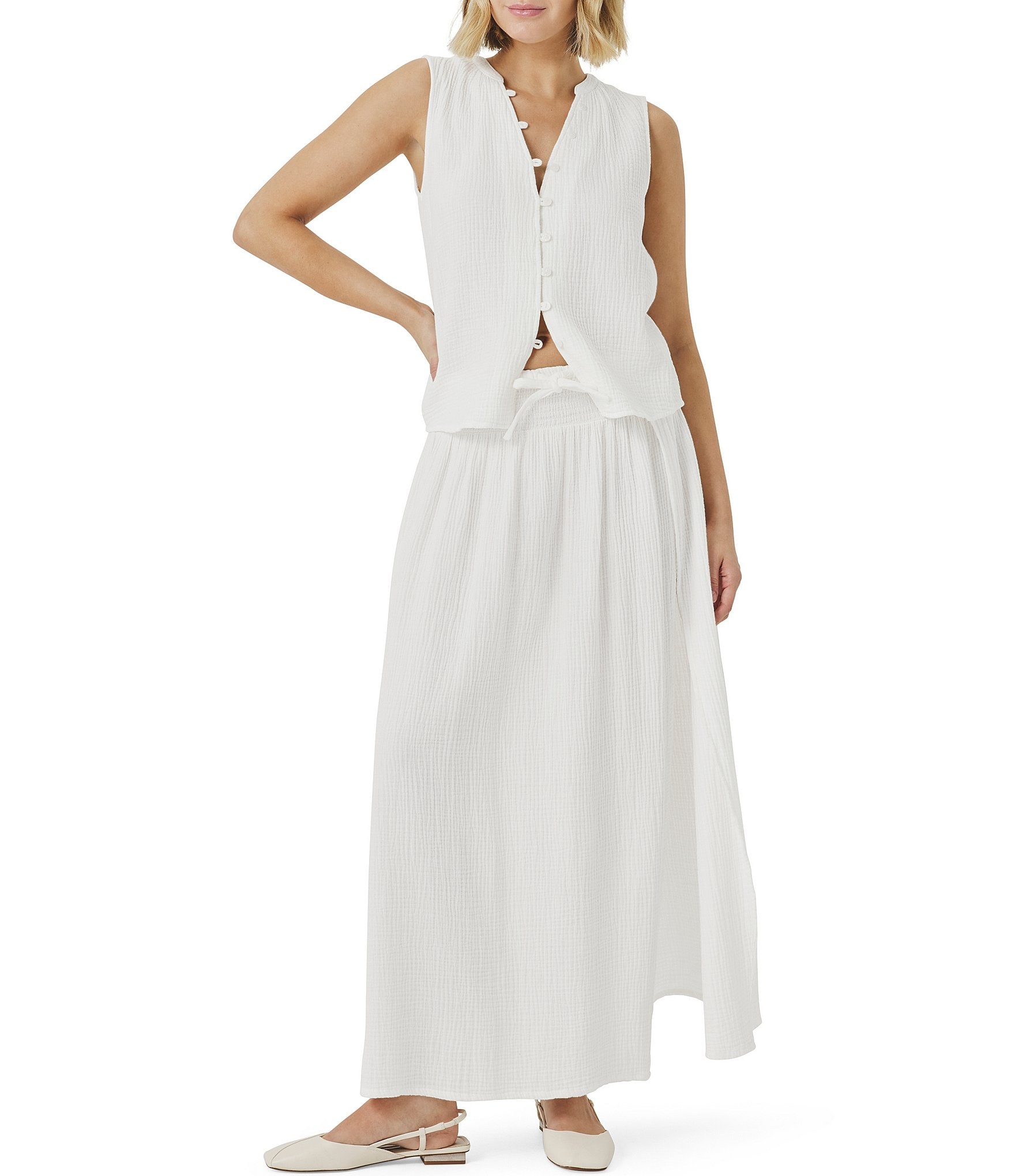 Splendid Adele Gauze V-Neck Sleeveless Top