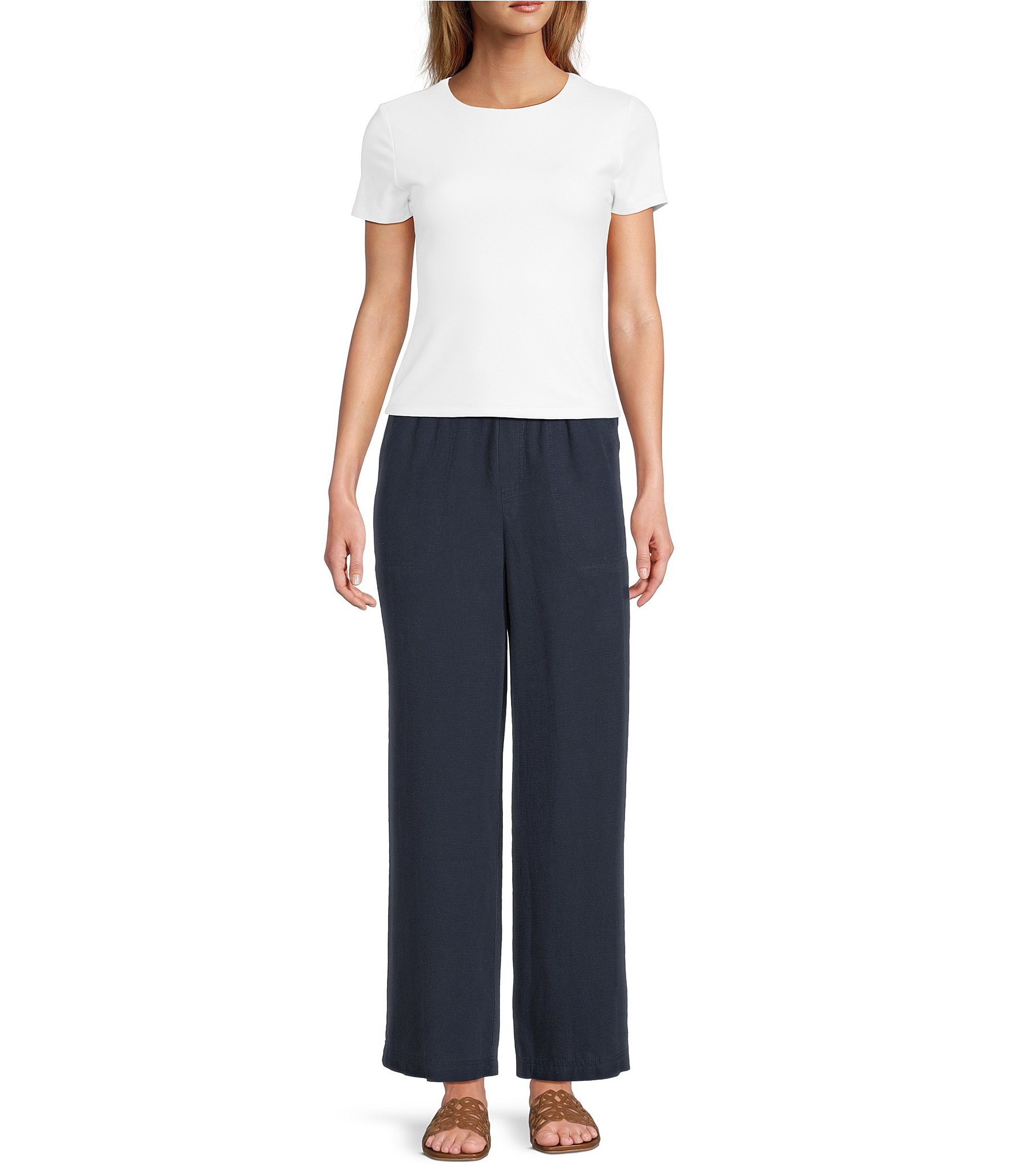 Splendid Adele Linen Blend Palazzo Wide Leg Pants
