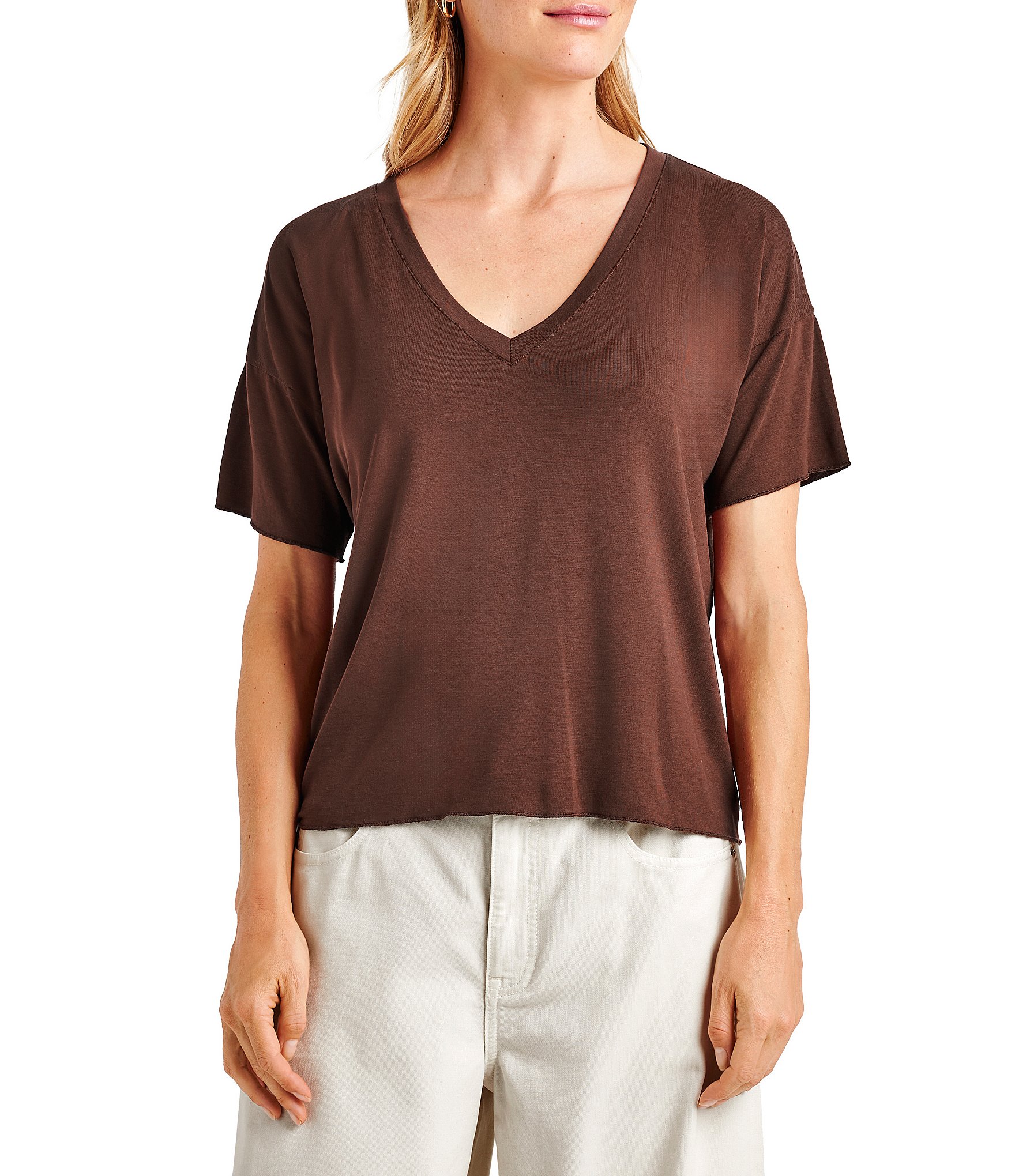 Splendid Bamboo V-Neck Short Sleeve Tee | Dillard's