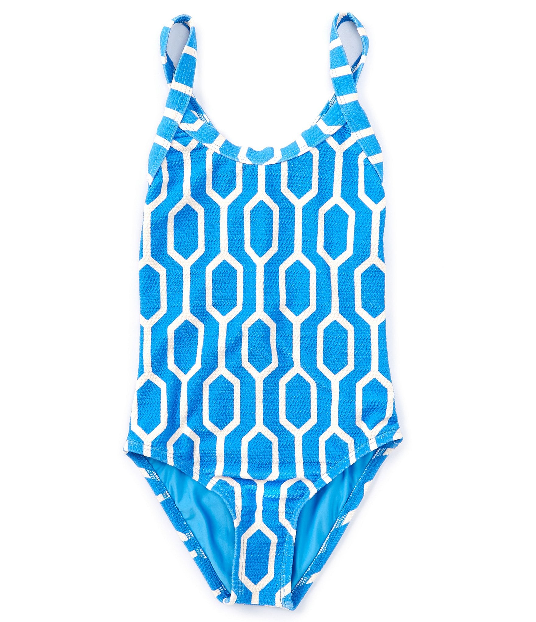 Splendid Big Girls 7-16 Geometric-Printed Textured One-Piece Swimsuit