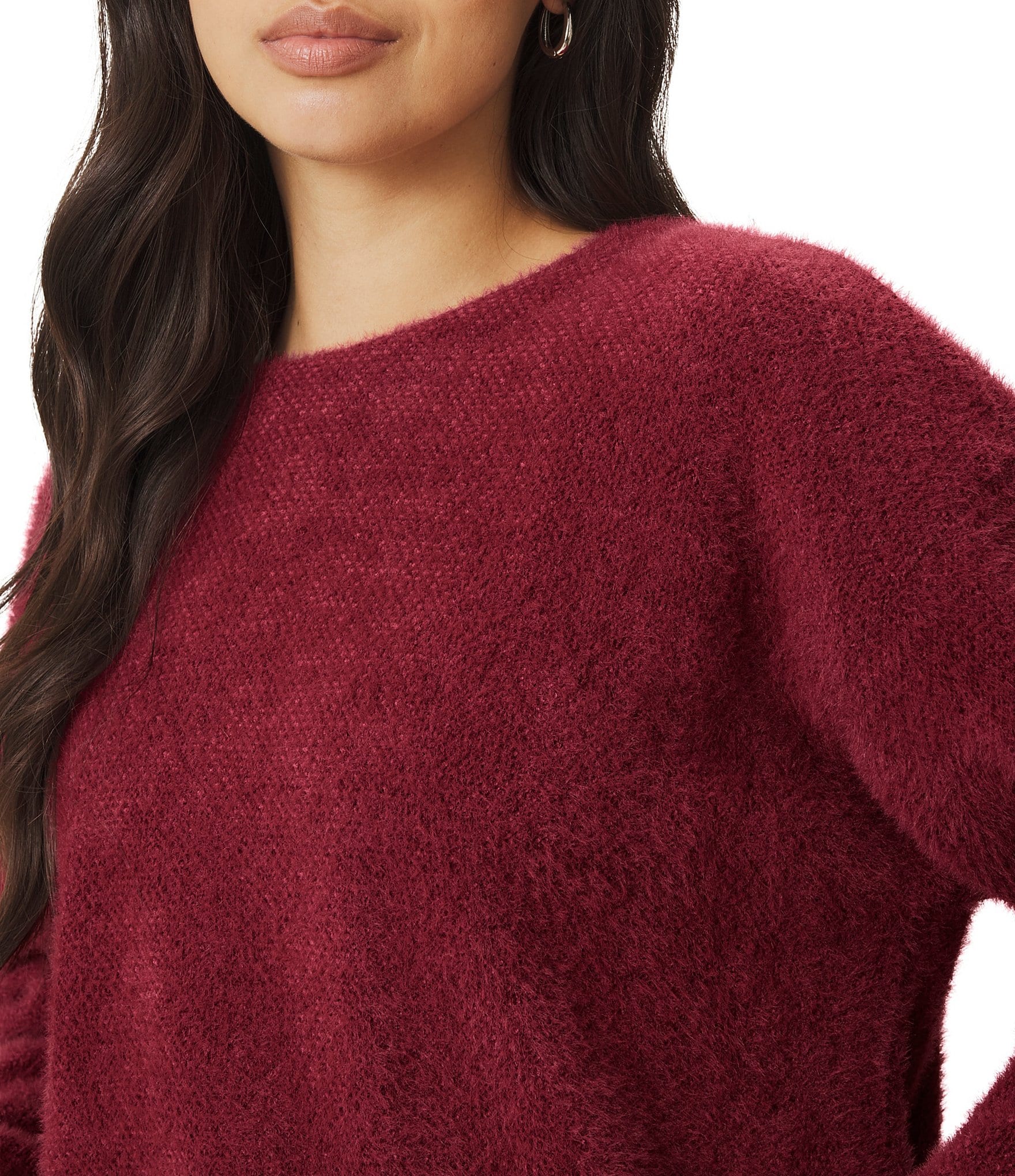 Splendid Fallon Fuzzy Knit Crew Neck Long Sleeve Top