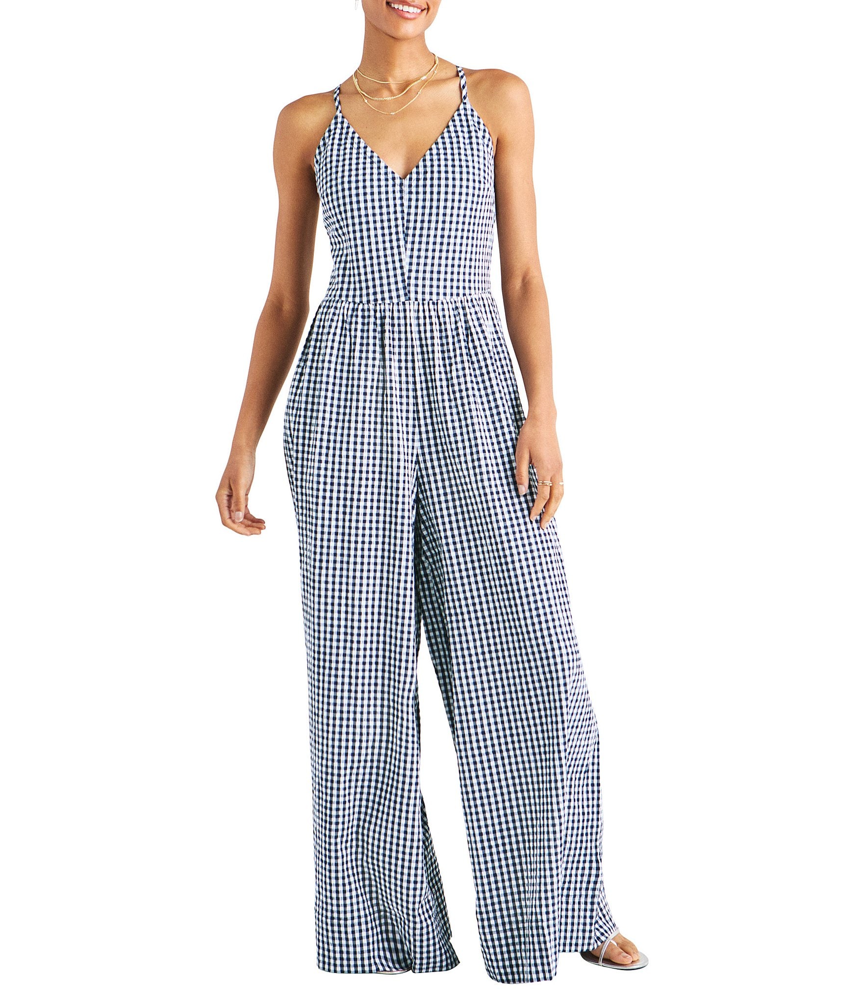 Splendid Gabrielle Gingham Jumpsuit | Dillard's