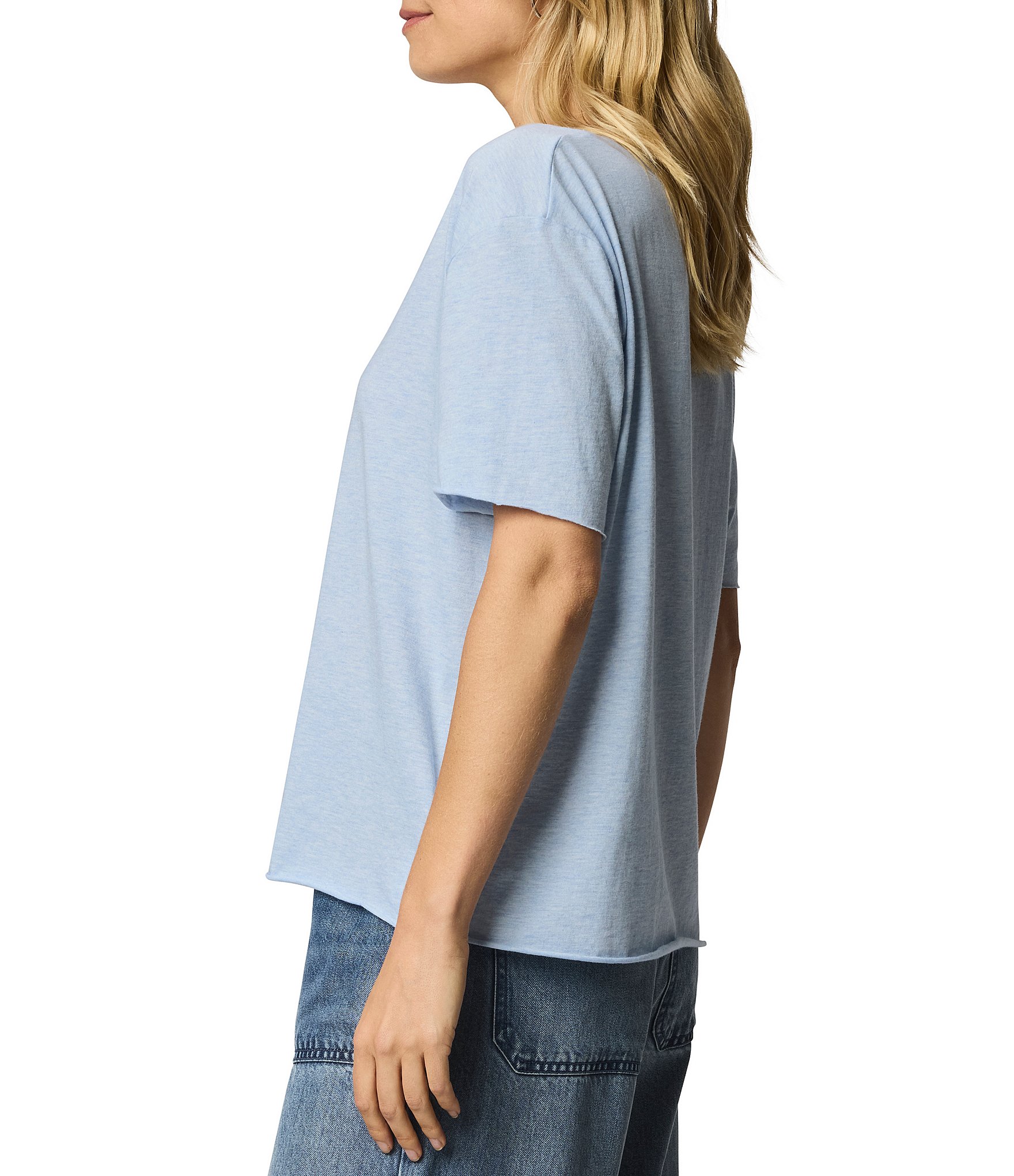 Splendid Kacey Knit Jersey Short Sleeve V-Neck Tee Shirt