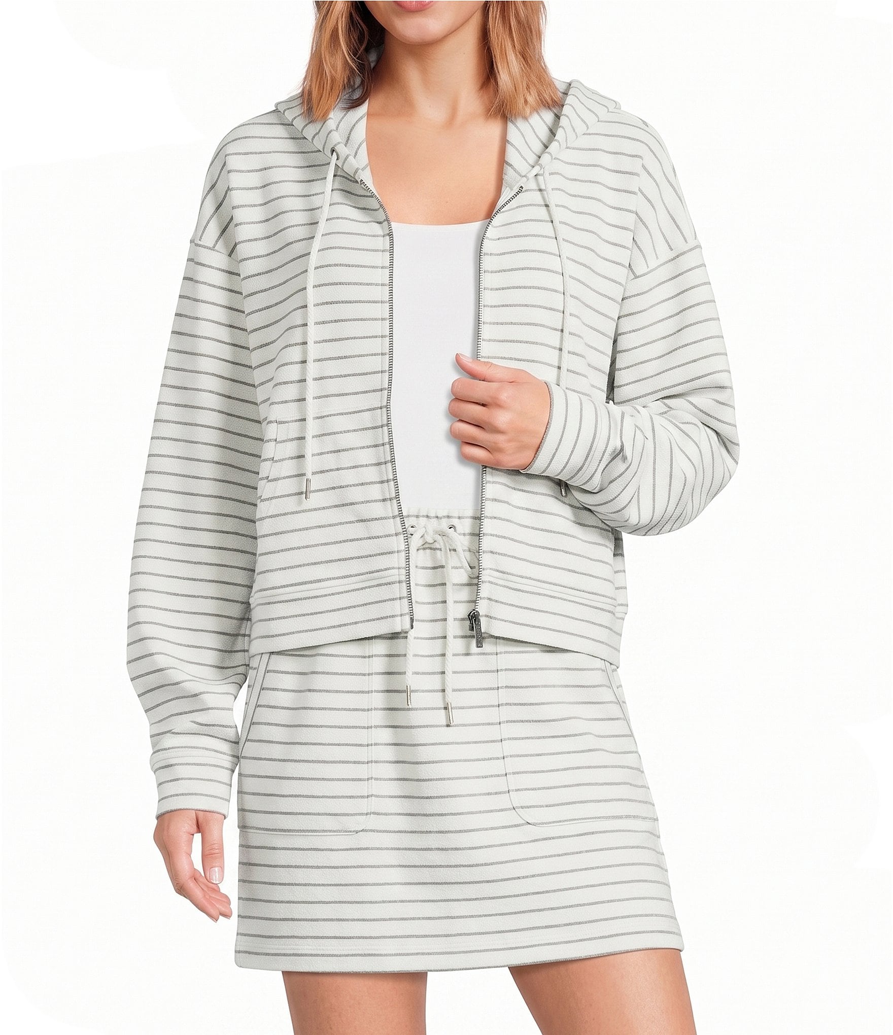 Splendid Kennedy Stripe Zip Up Coordinating Long Sleeve Jacket