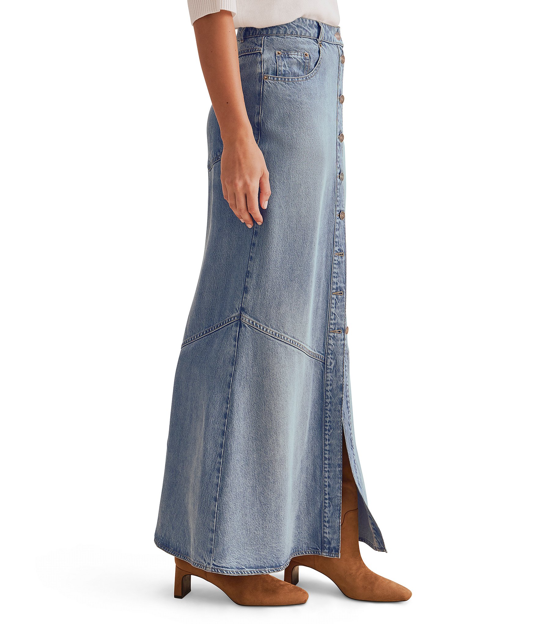 Splendid Lounge Denim Maxi Skirt