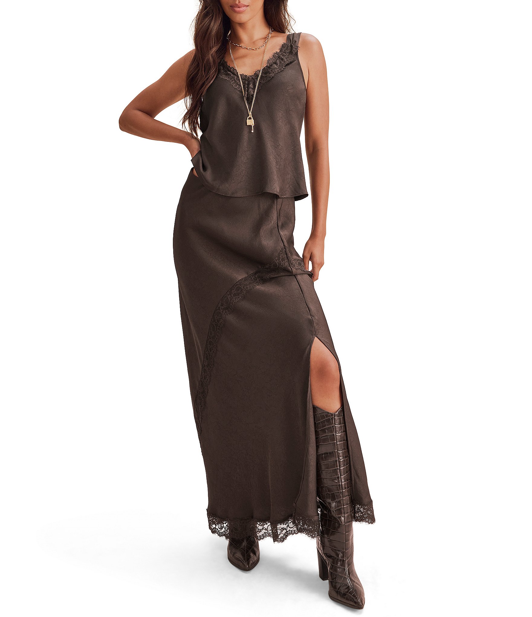 Splendid Penelope Lace Maxi Skirt