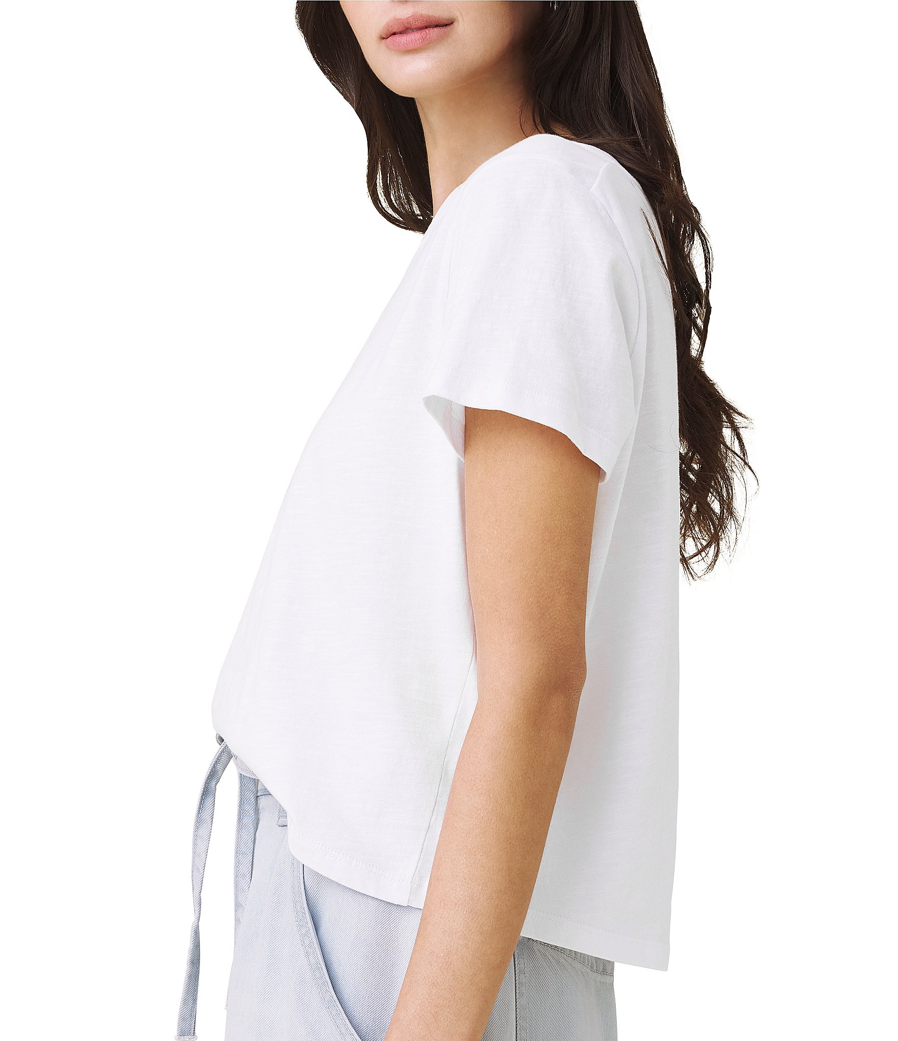 Splendid Seashell Embroidery Crew Neck Short Sleeve Tee