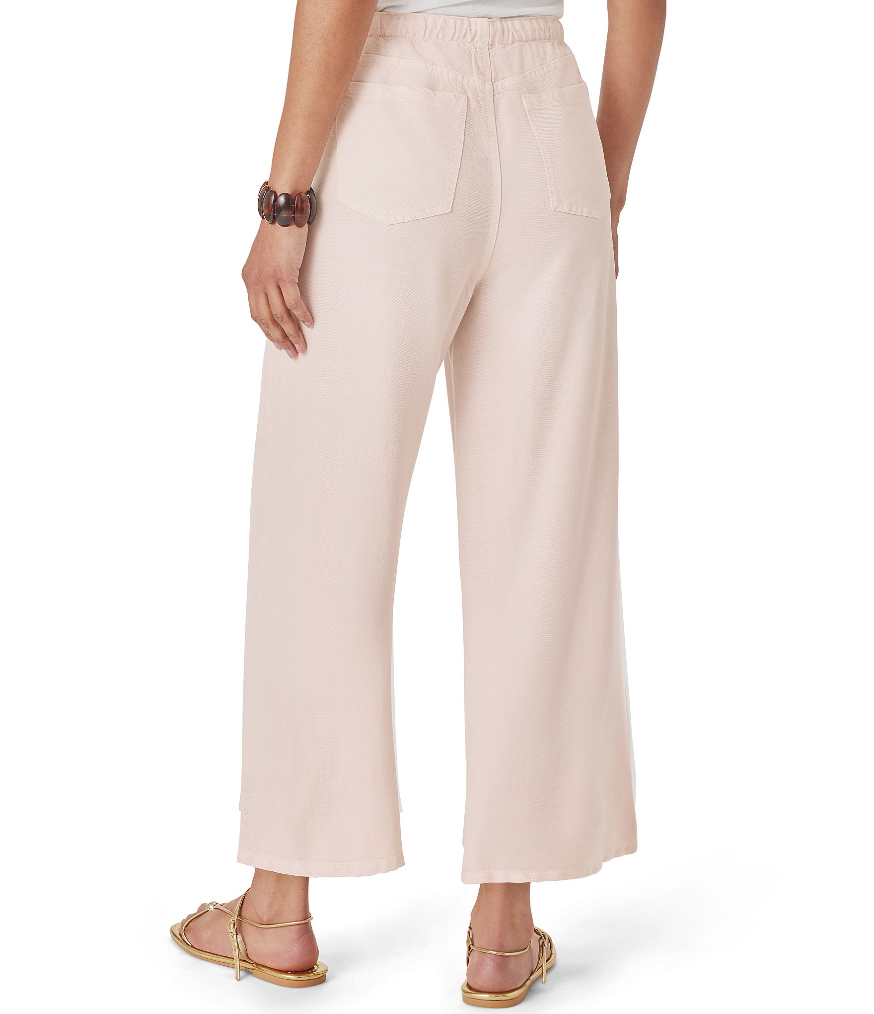 Splendid Soft Denim Cropped Drawstring Straight Leg Pants