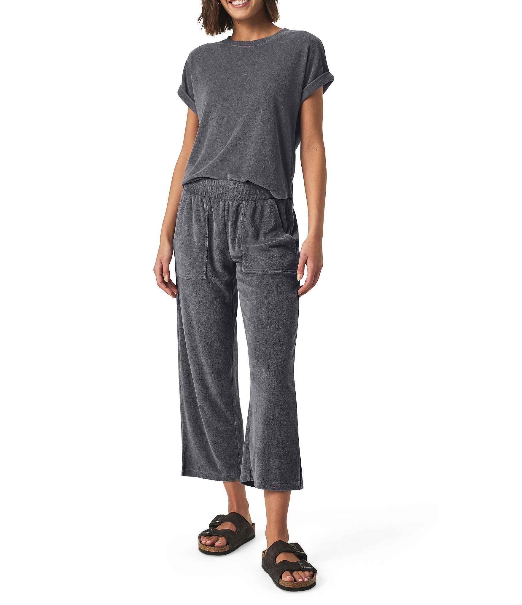 Splendid Taryn Terry Knit Mid Rise Cropped Lounge Pants
