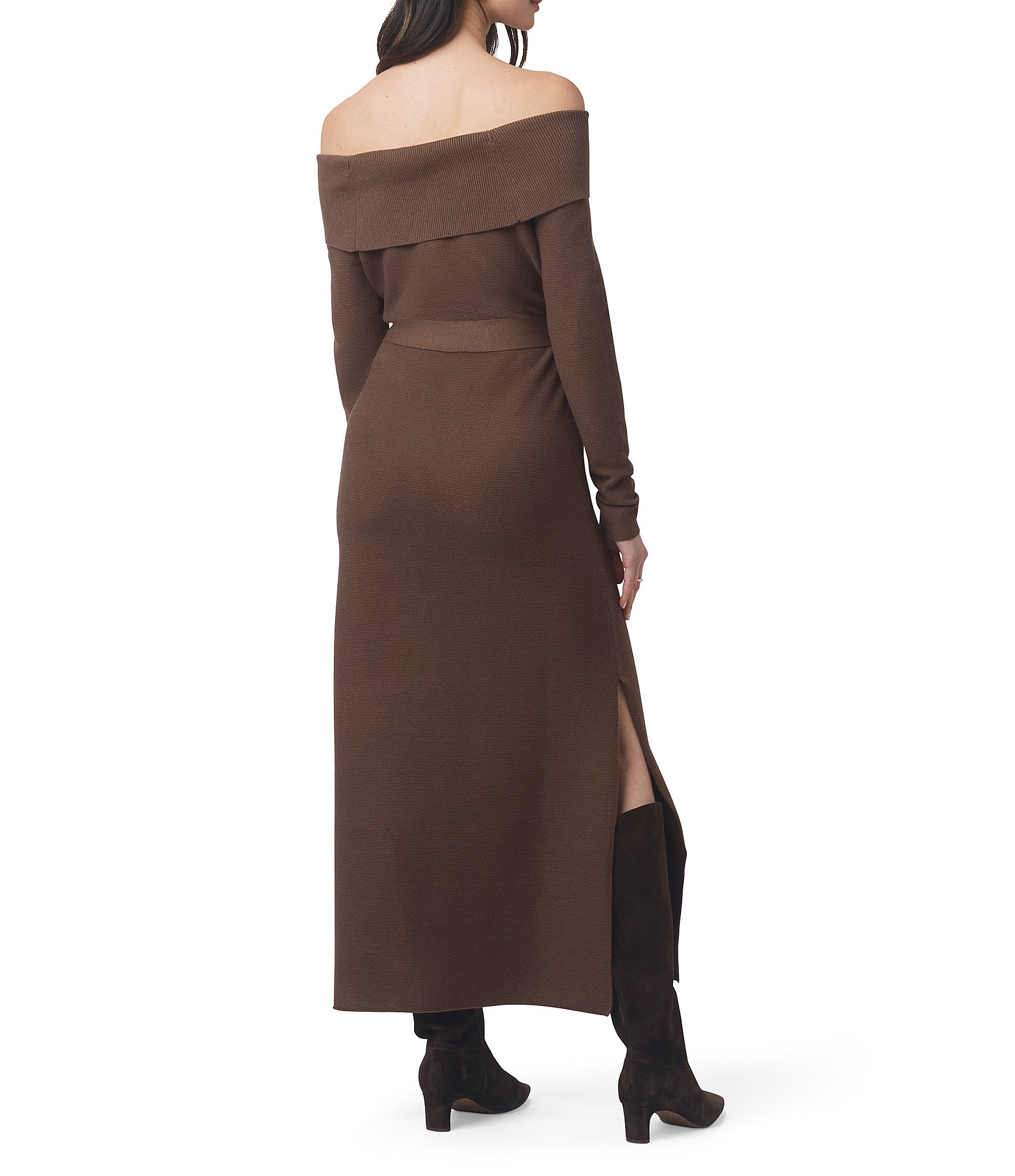 Splendid x Cella Jane Blog Sleek Off-The-Shoulder Long Sleeve A-Line Maxi Sweater Dress