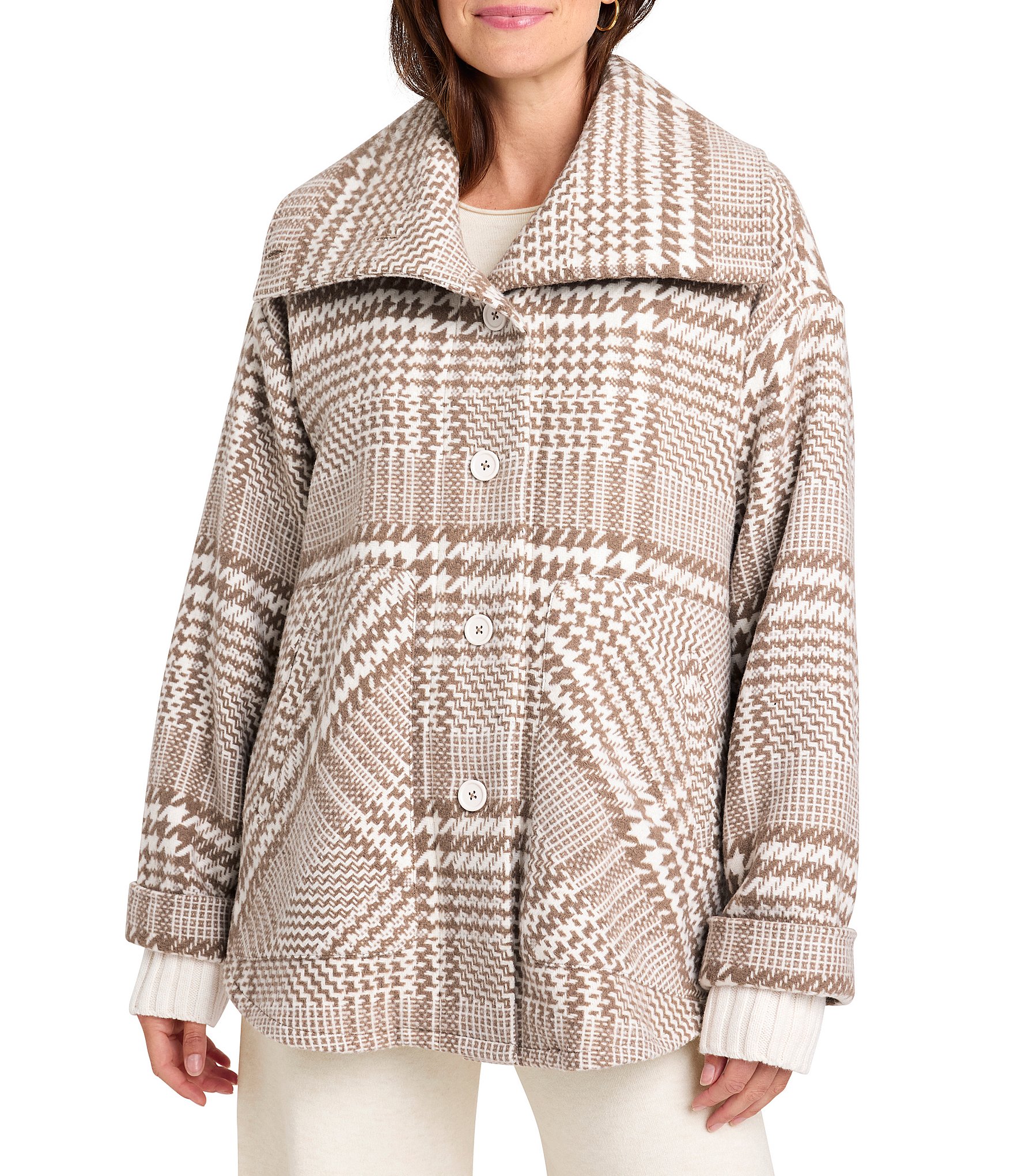 Splendid x Cella Jane Blog Woven Wool Blend Plaid Stand