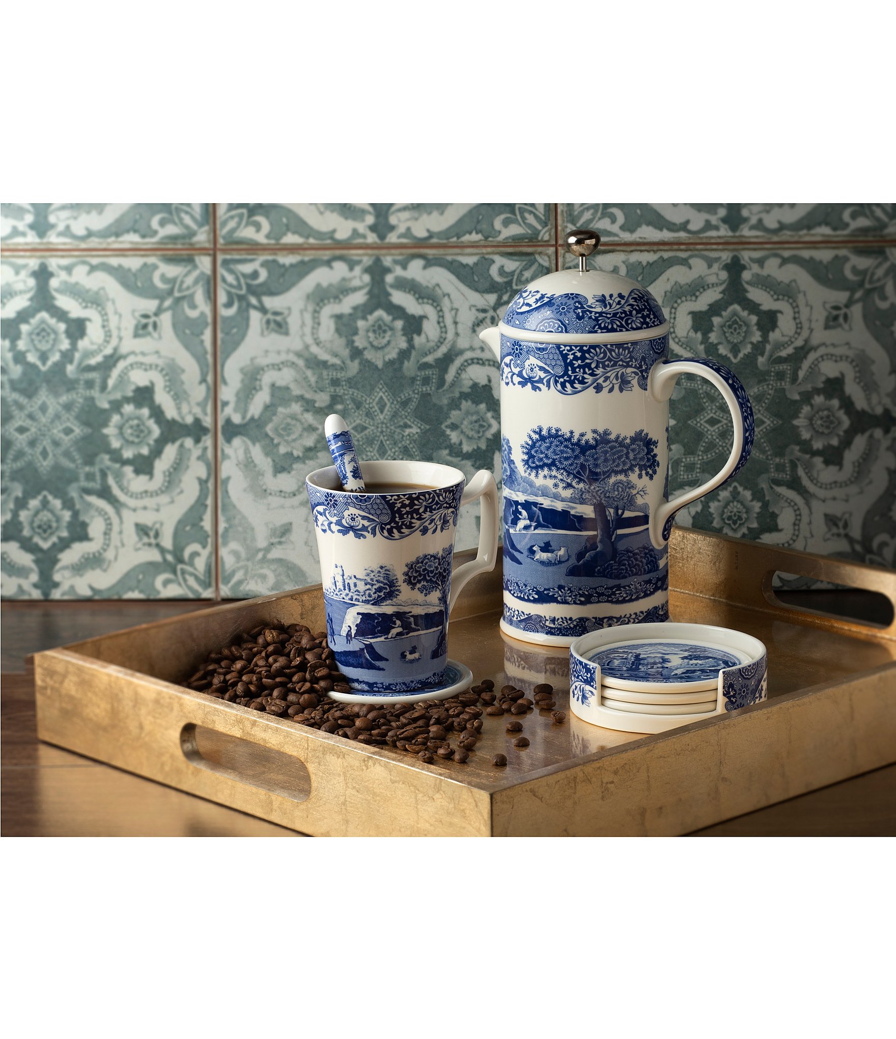 Spode Blue Italian Collection Cafetiere