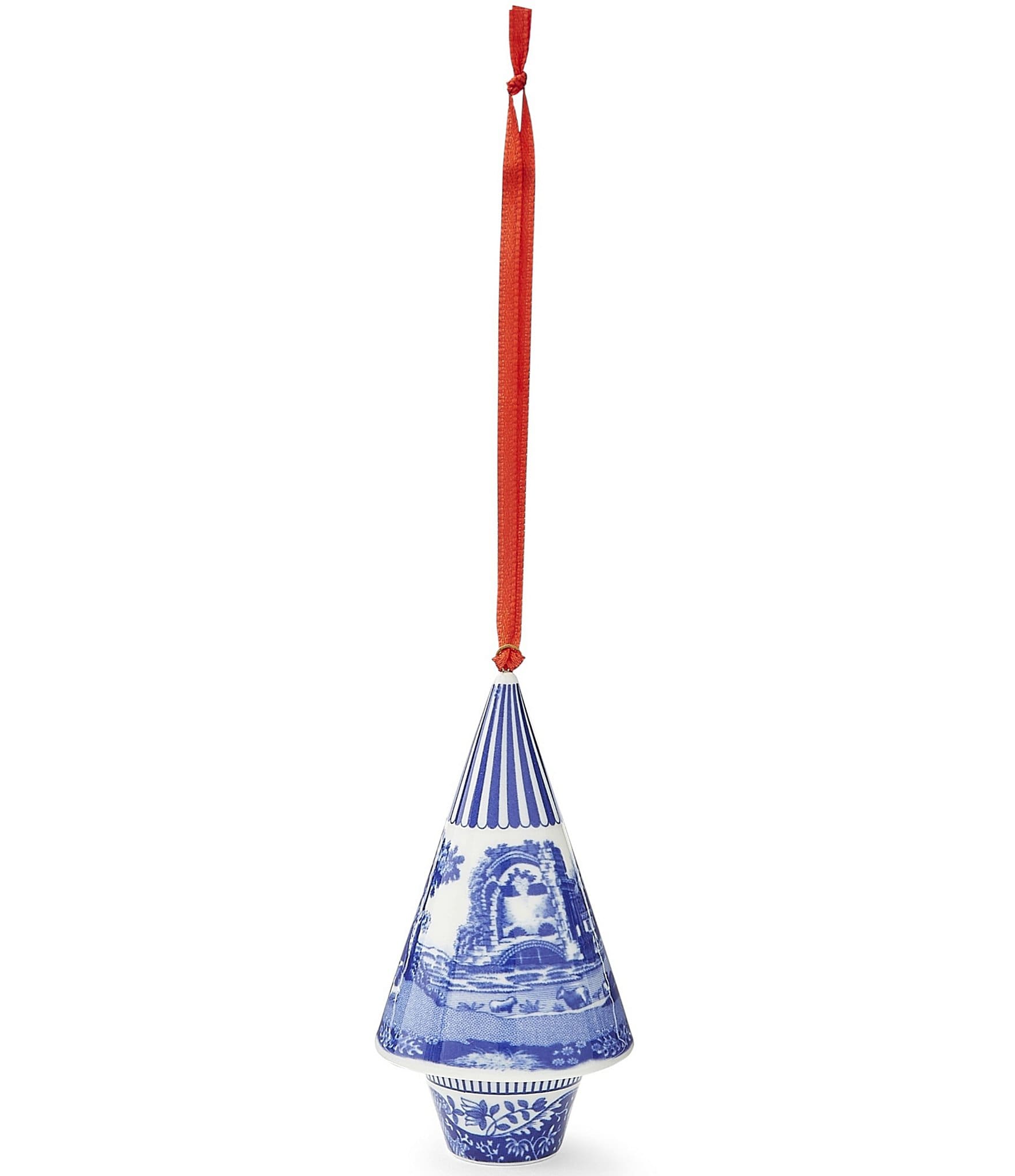 Spode Blue Italian Collection Christmas Tree Shaped Ornament