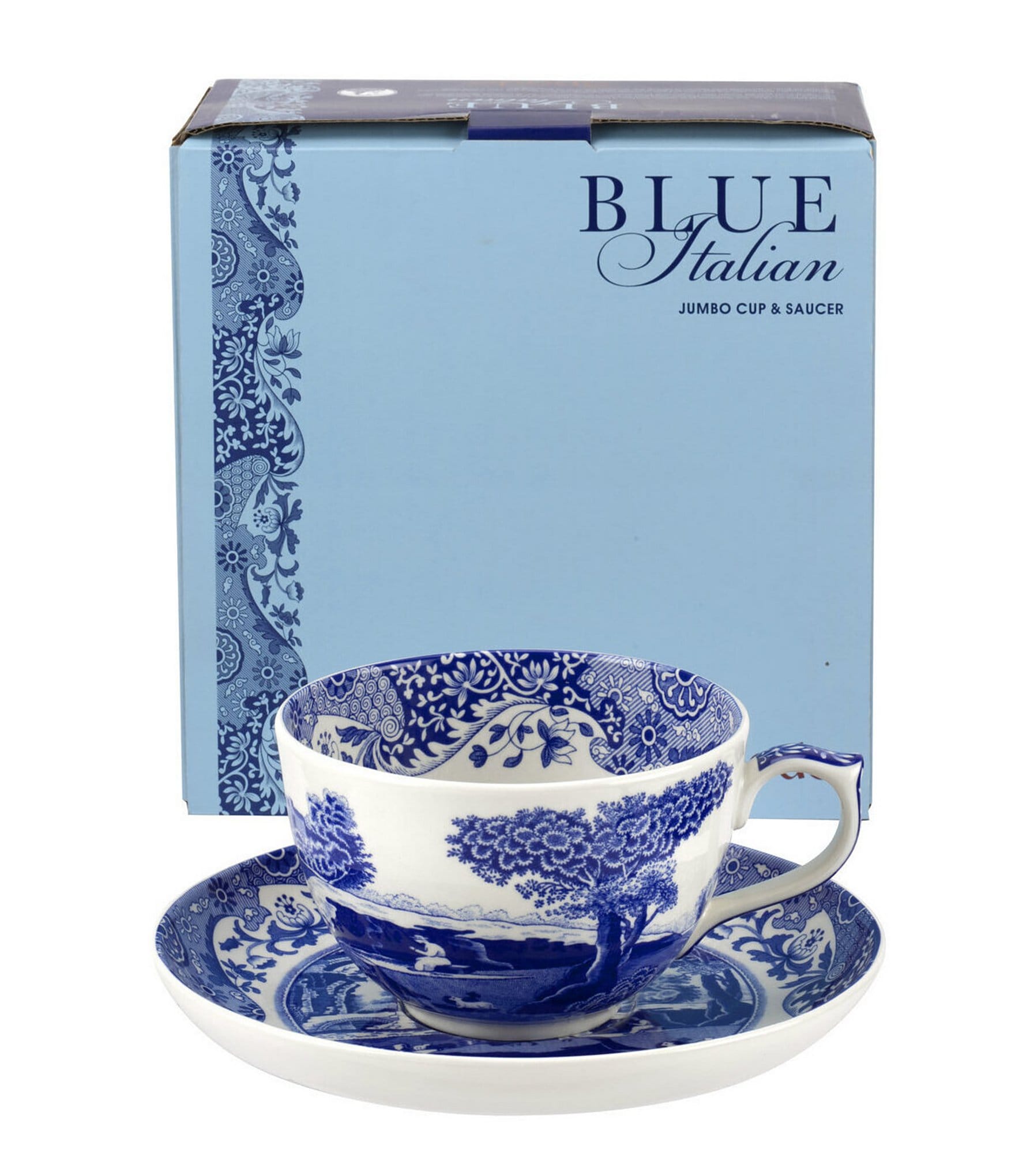 Spode Blue Italian Collection Jumbo Cup & Saucer Boxed Set
