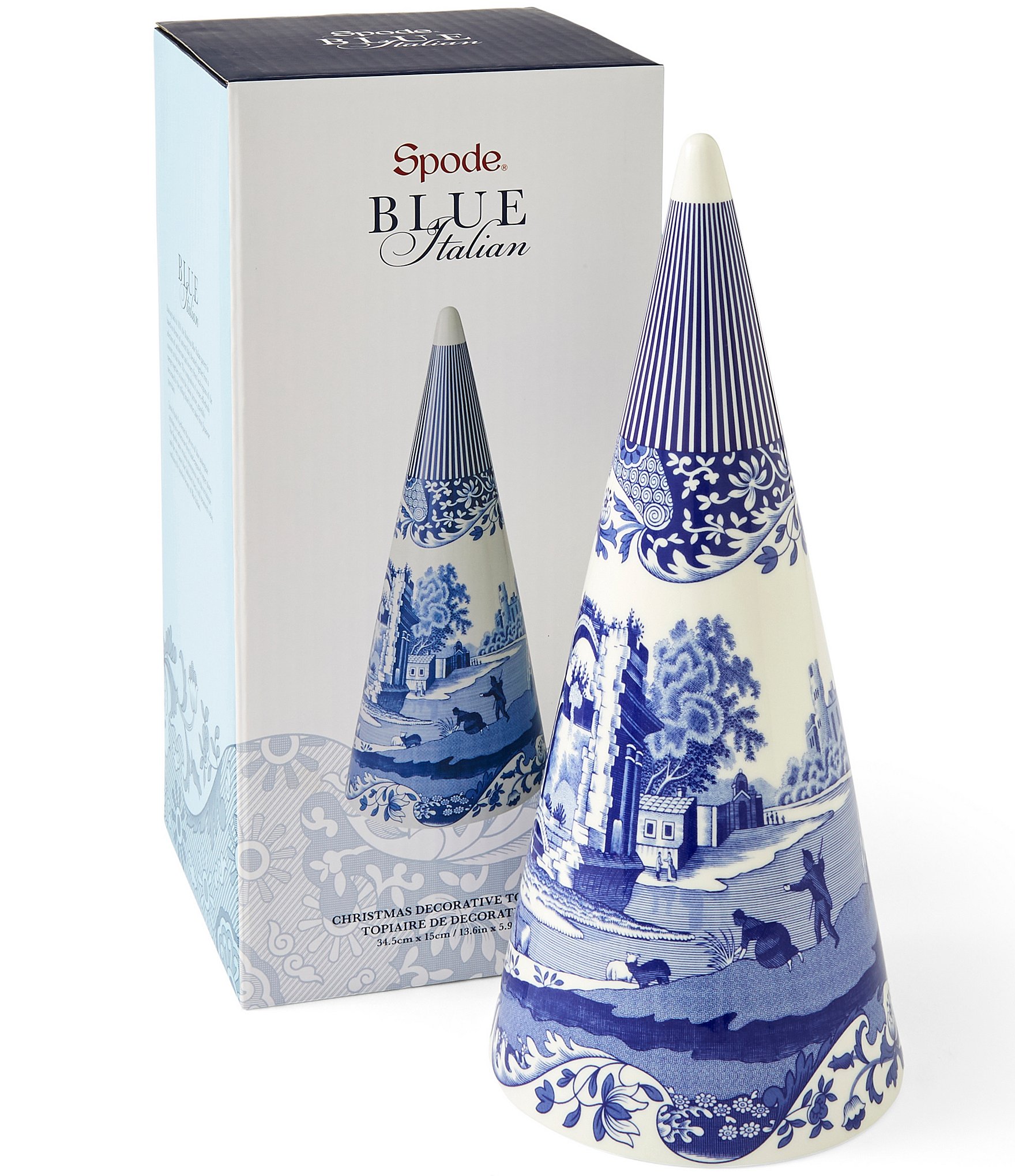 Spode Blue Italian Collection Large Decorative Cone