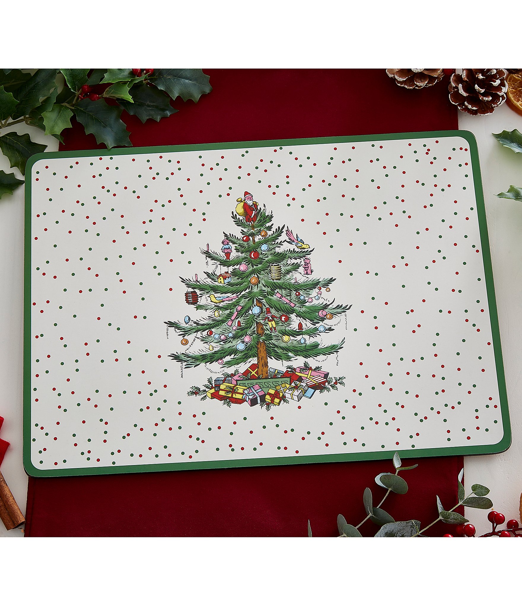 Spode Christmas Collection Polka Dot Placemats, Set of 4