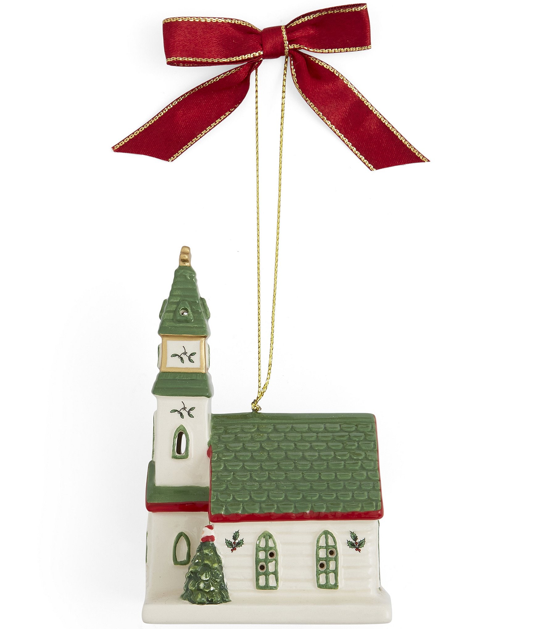 Spode Christmas Tree Collection Christmas Village Church LED Ornament