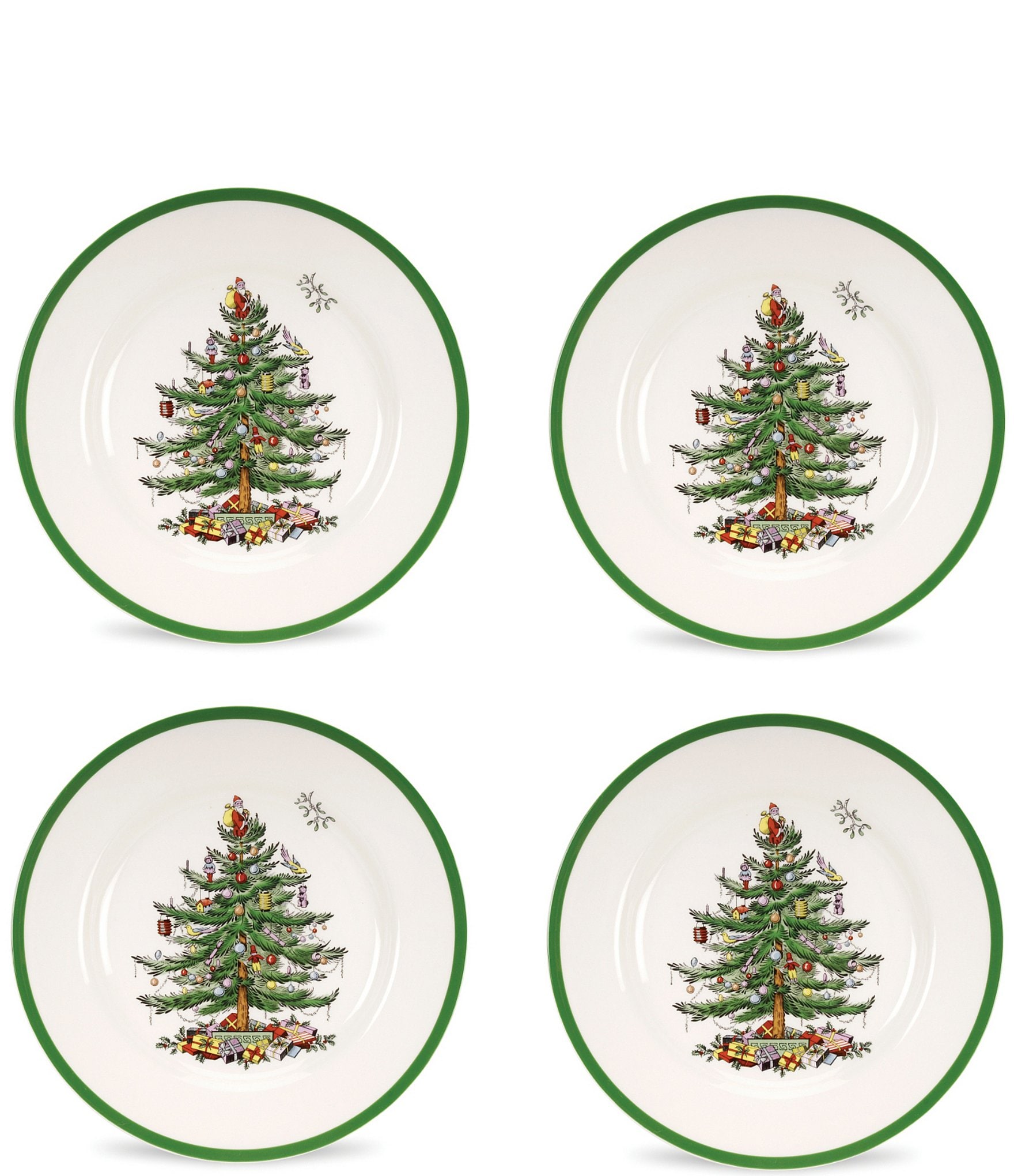Spode Christmas Tree Collection Dinner Plates, Set of 4
