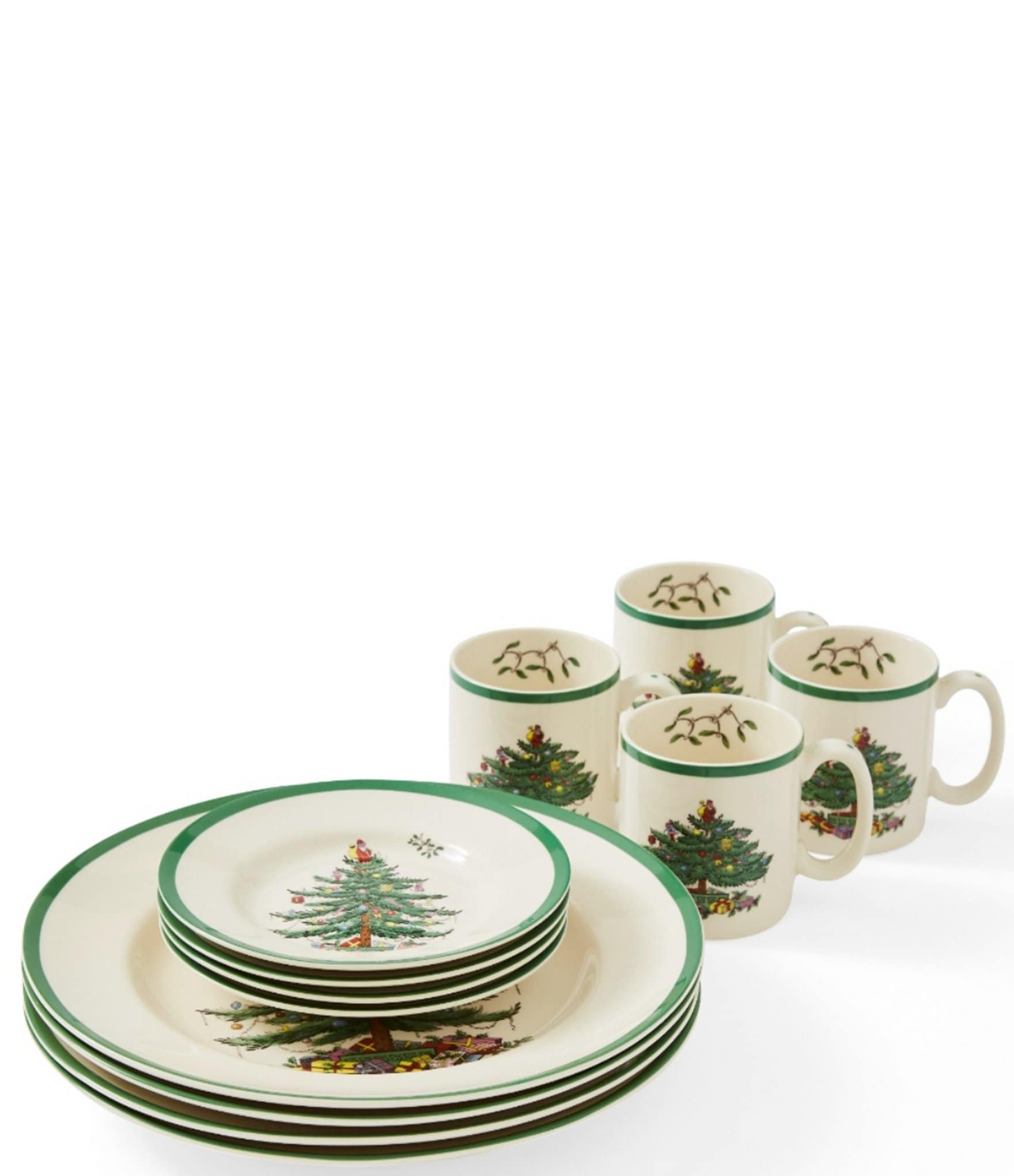 Spode Christmas Tree Dinnerware Set, Service for 4