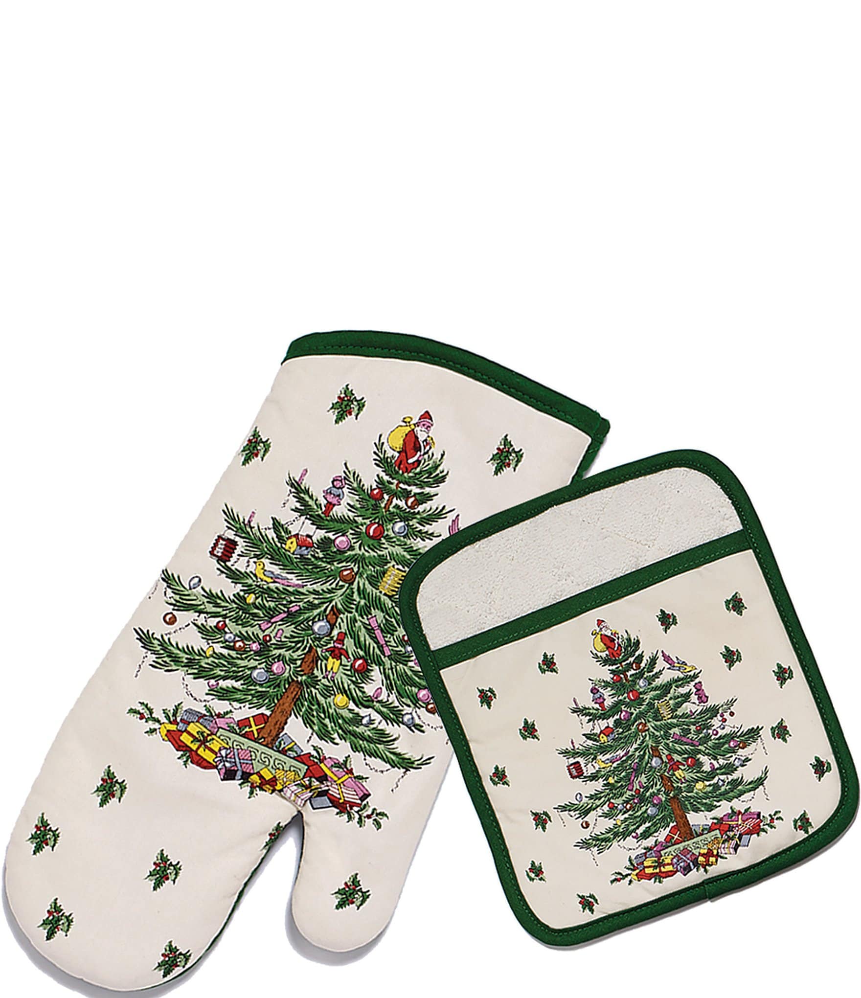 HPYNPES Christmas Oven Mitts and Pot Holders Sets - Merry Christmas Design