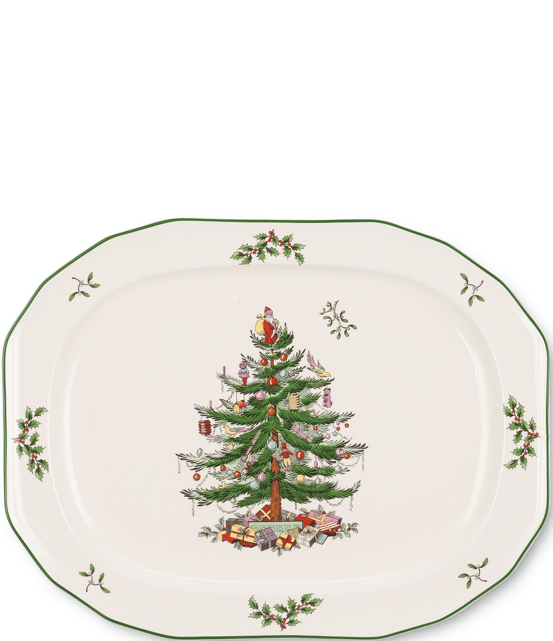 Spode Christmas Tree Sculpted Oval Platter, 14#double;