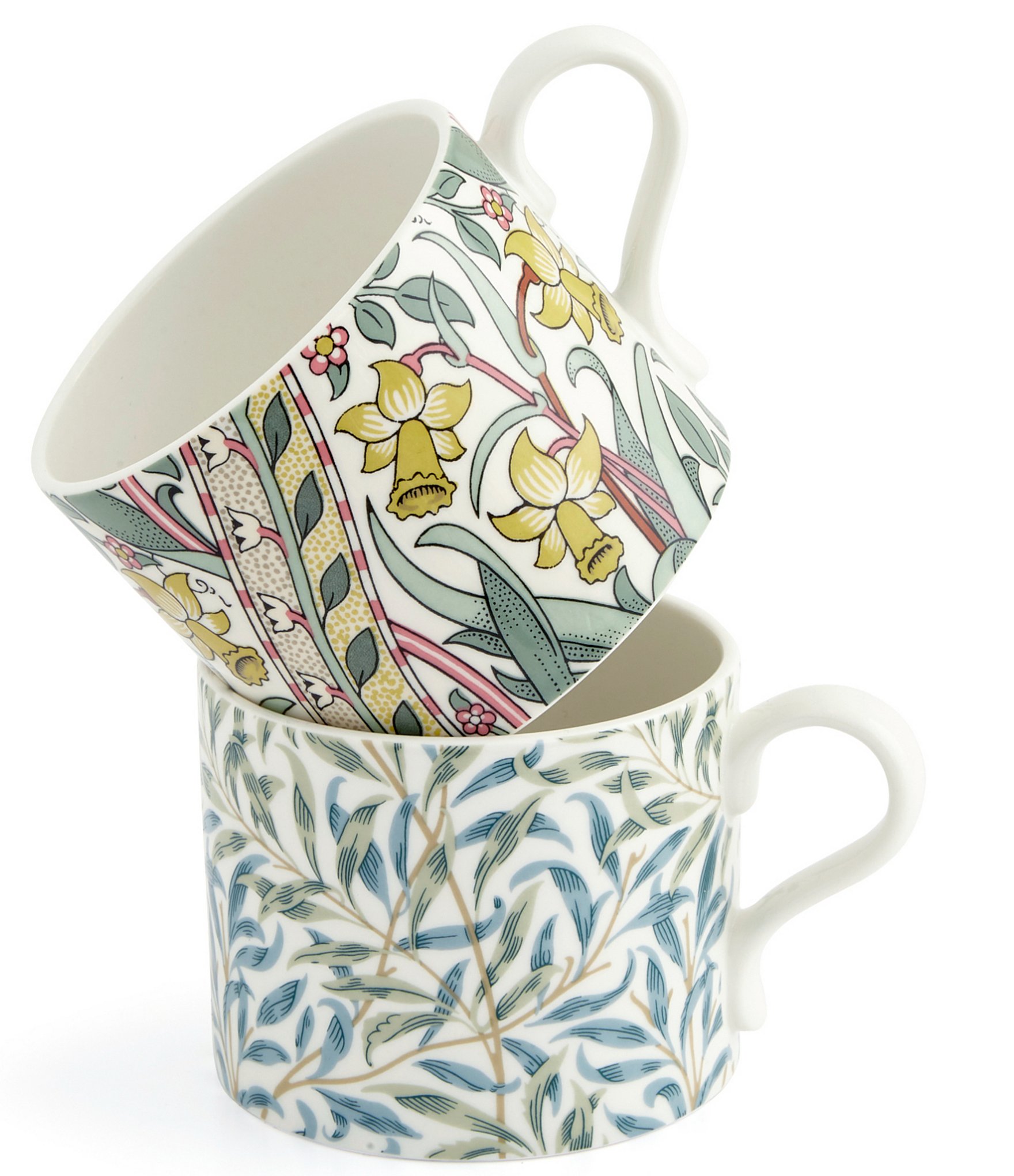 Spode Morris & Co. Collection Daffodil & Willow Bough Mugs, Set of 2