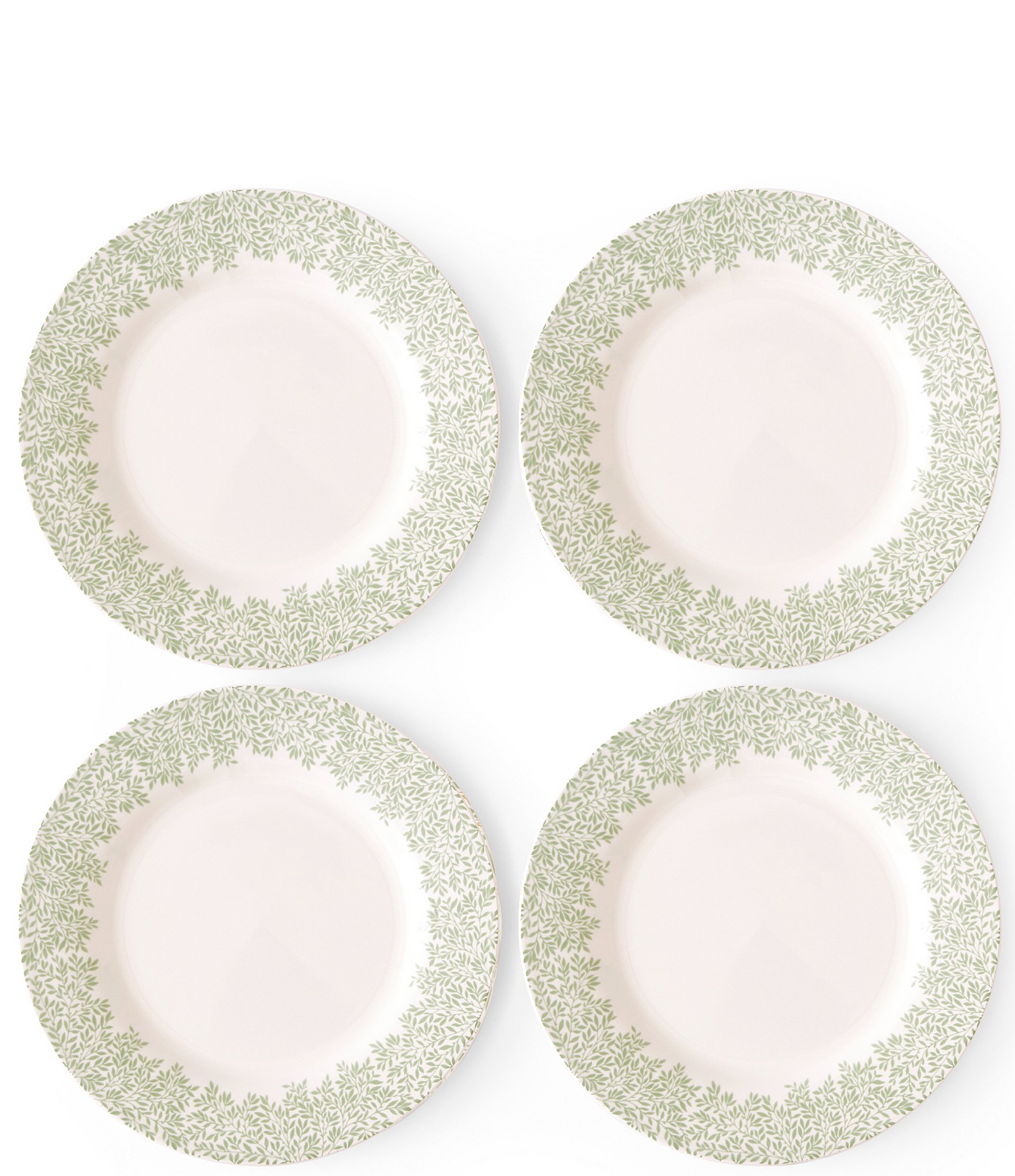 Spode Morris & Co. Collection Leaf Border Dinner Plates, Set of 4
