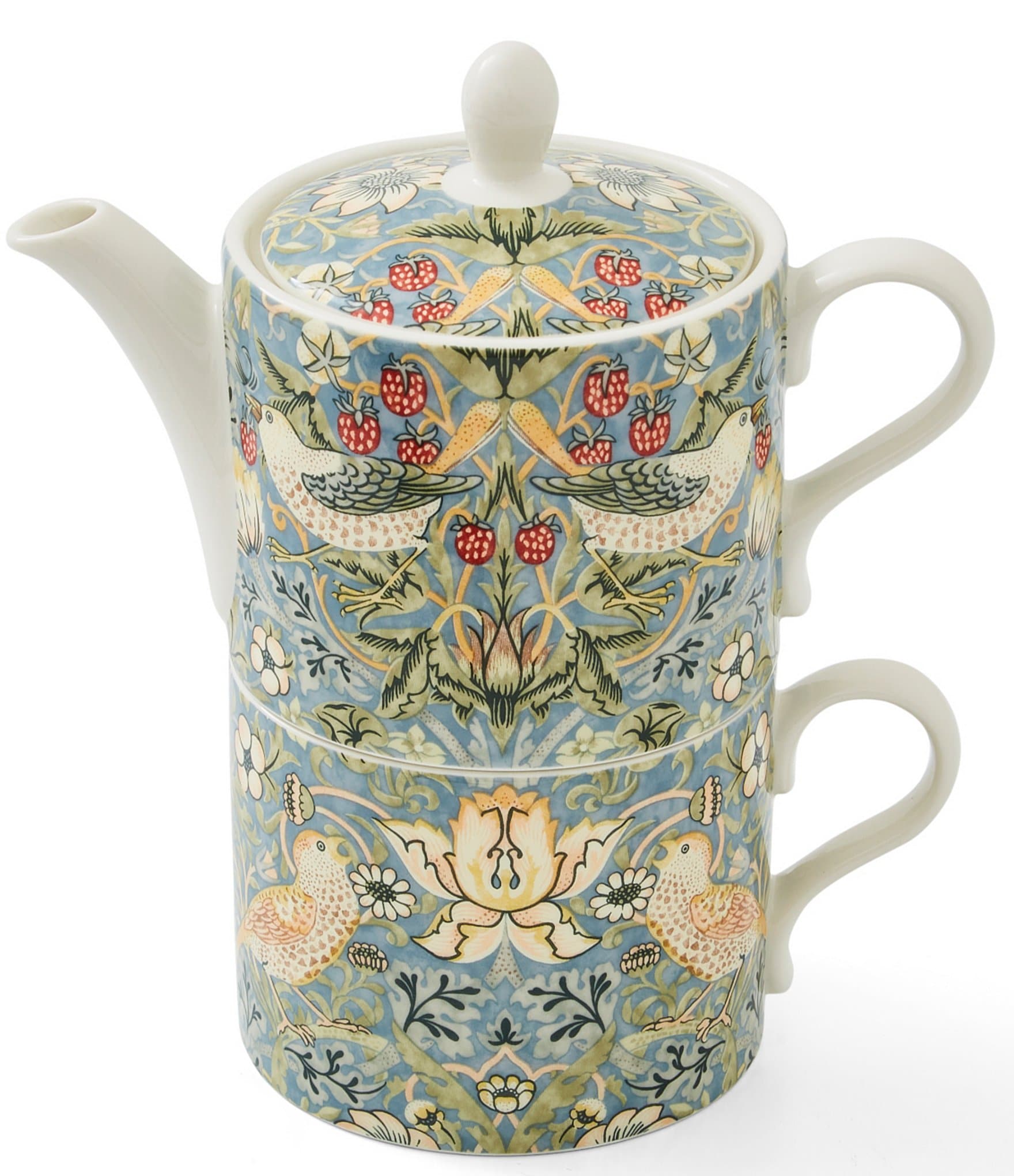 Spode Morris & Co. Collection Strawberry Thief Tea Set for One - 10-oz