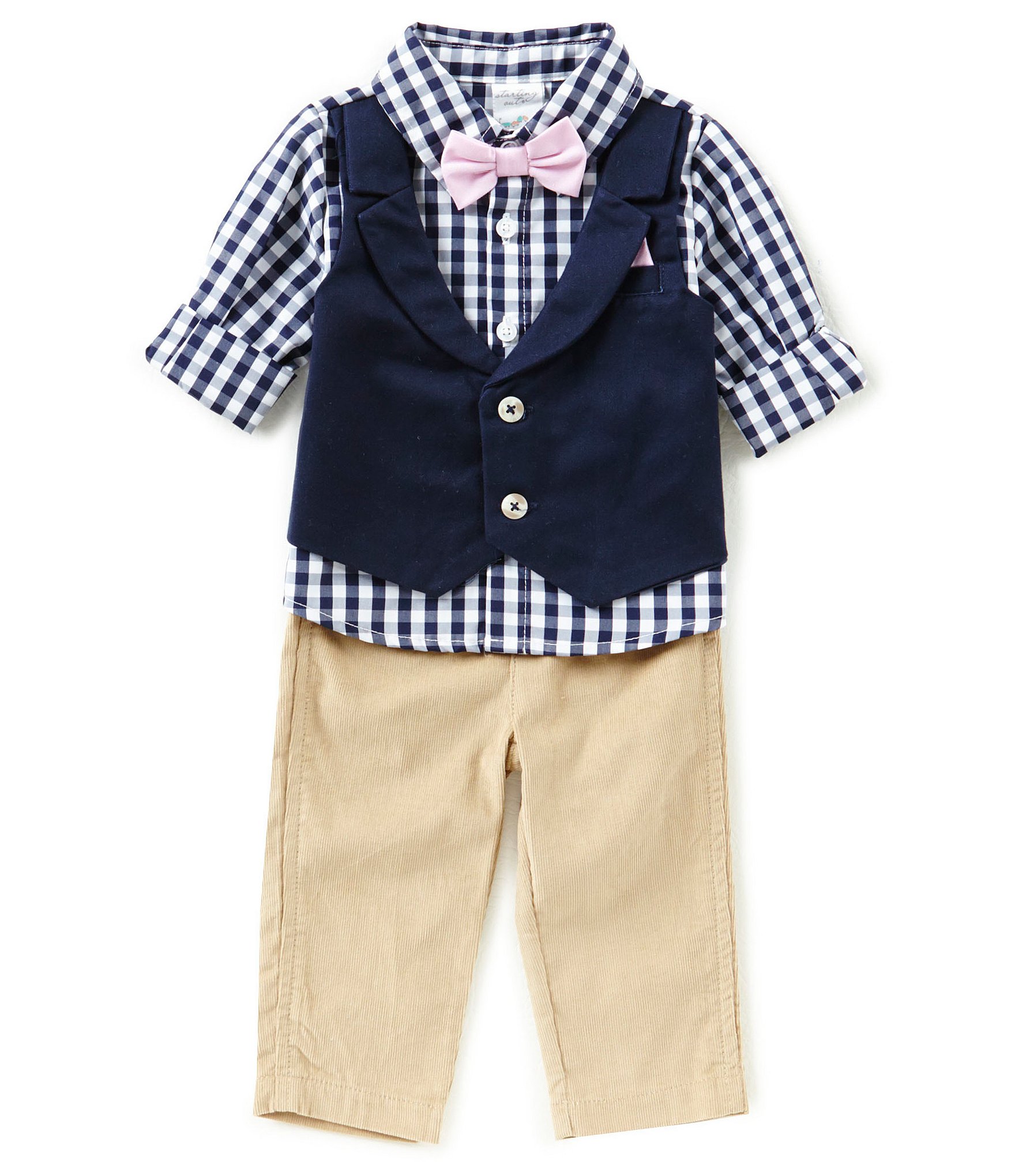 Starting Out Baby Boys 3-24 Months Gingham-Print Shirt ...
