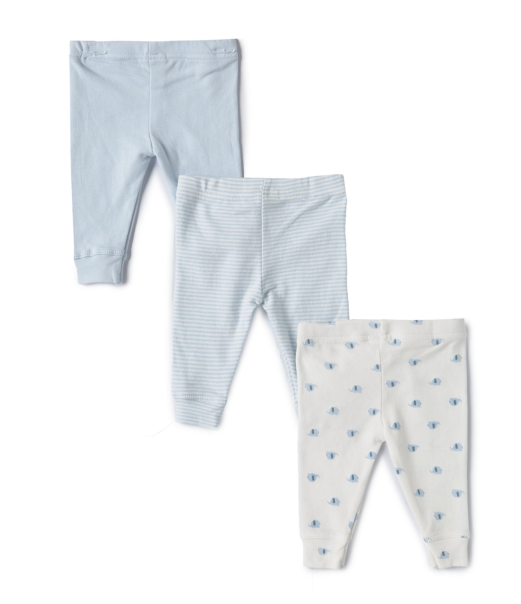 Starting Out Baby Boys Newborn-9 Months Elephant Pants 3-Pack Set