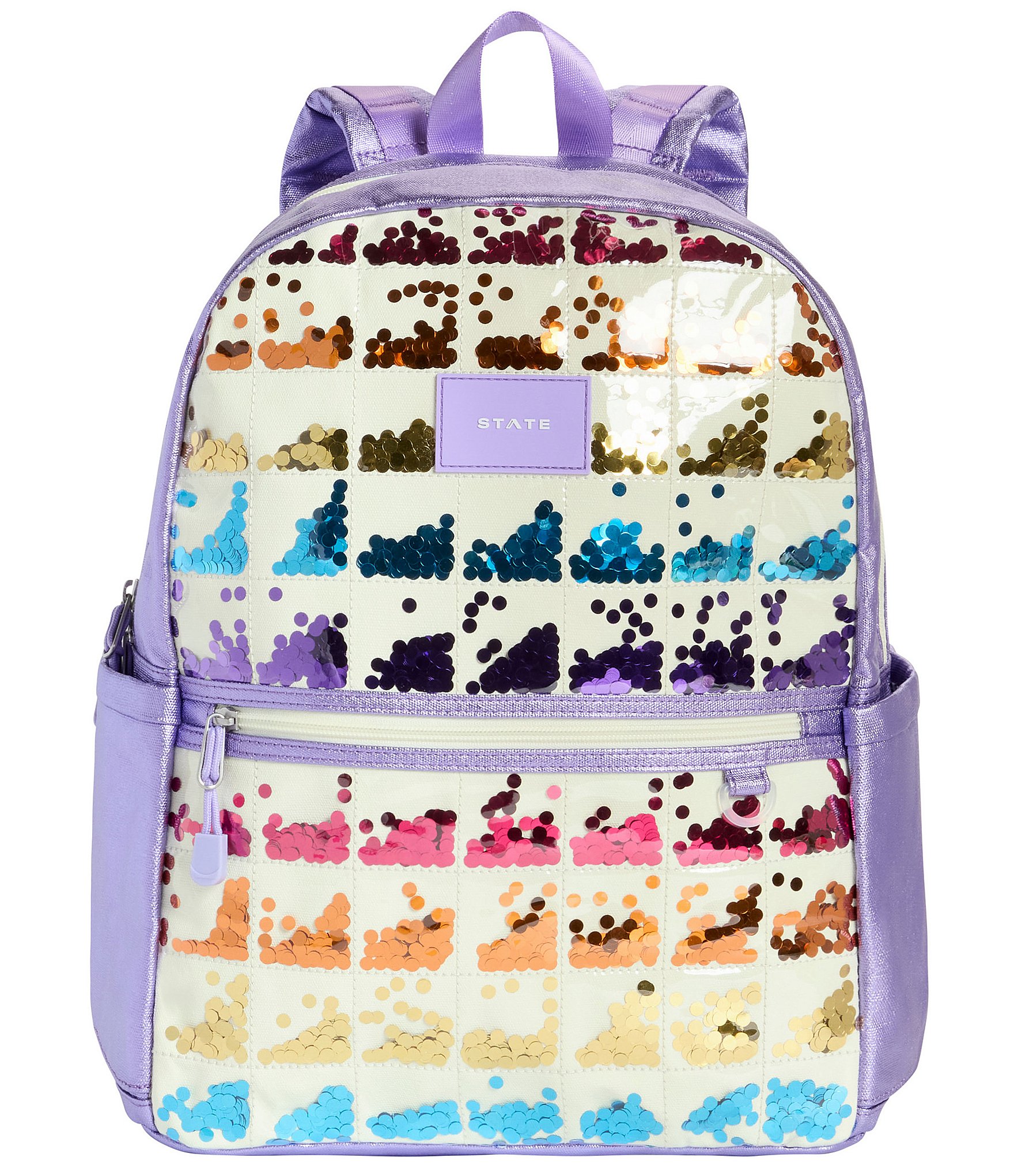STATE Bags Kane Double Pocket Lilac Quilted Sequins Backpack