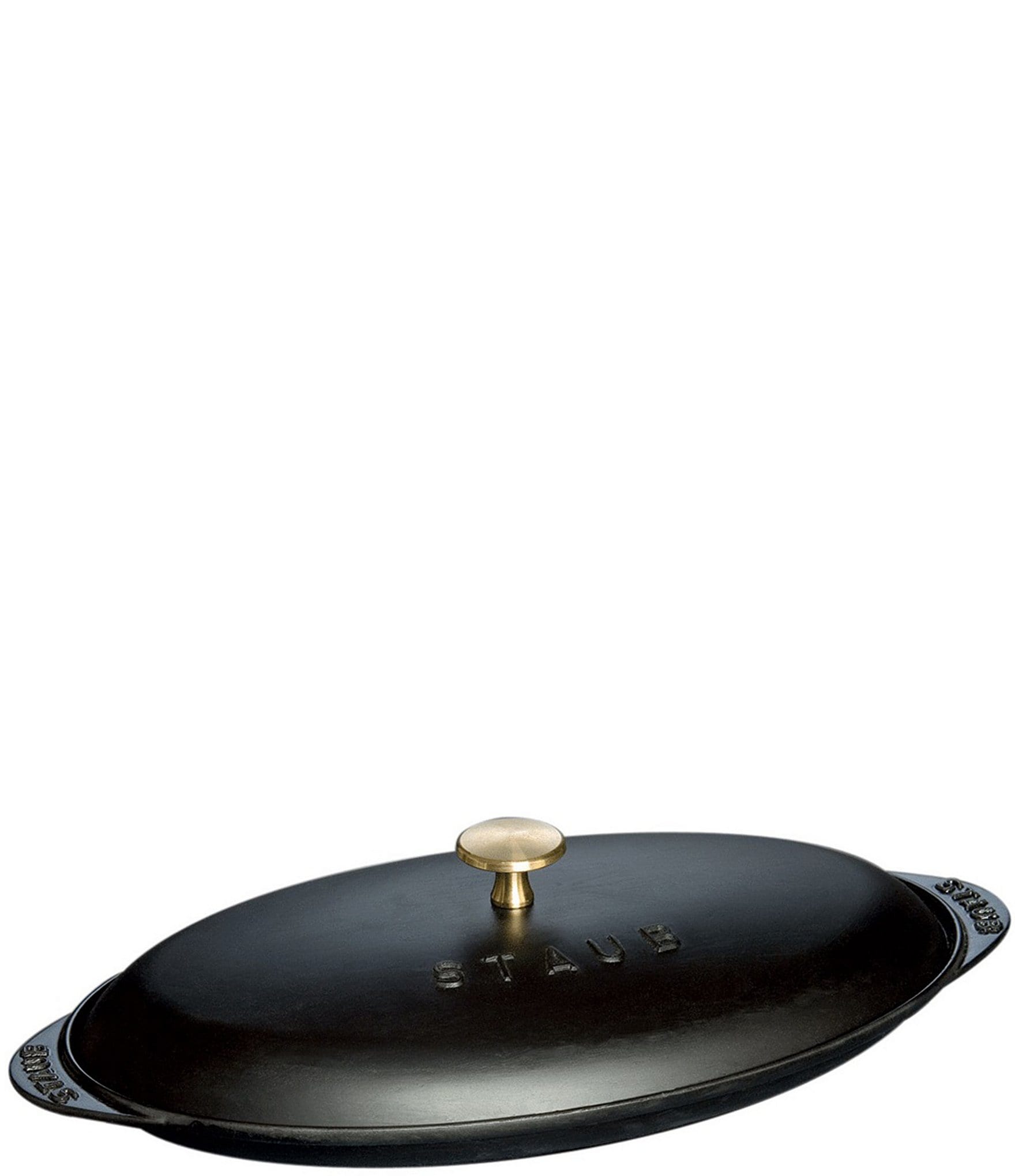 Staub Cast Iron 12.25#double; Oval Covered Fish Pan