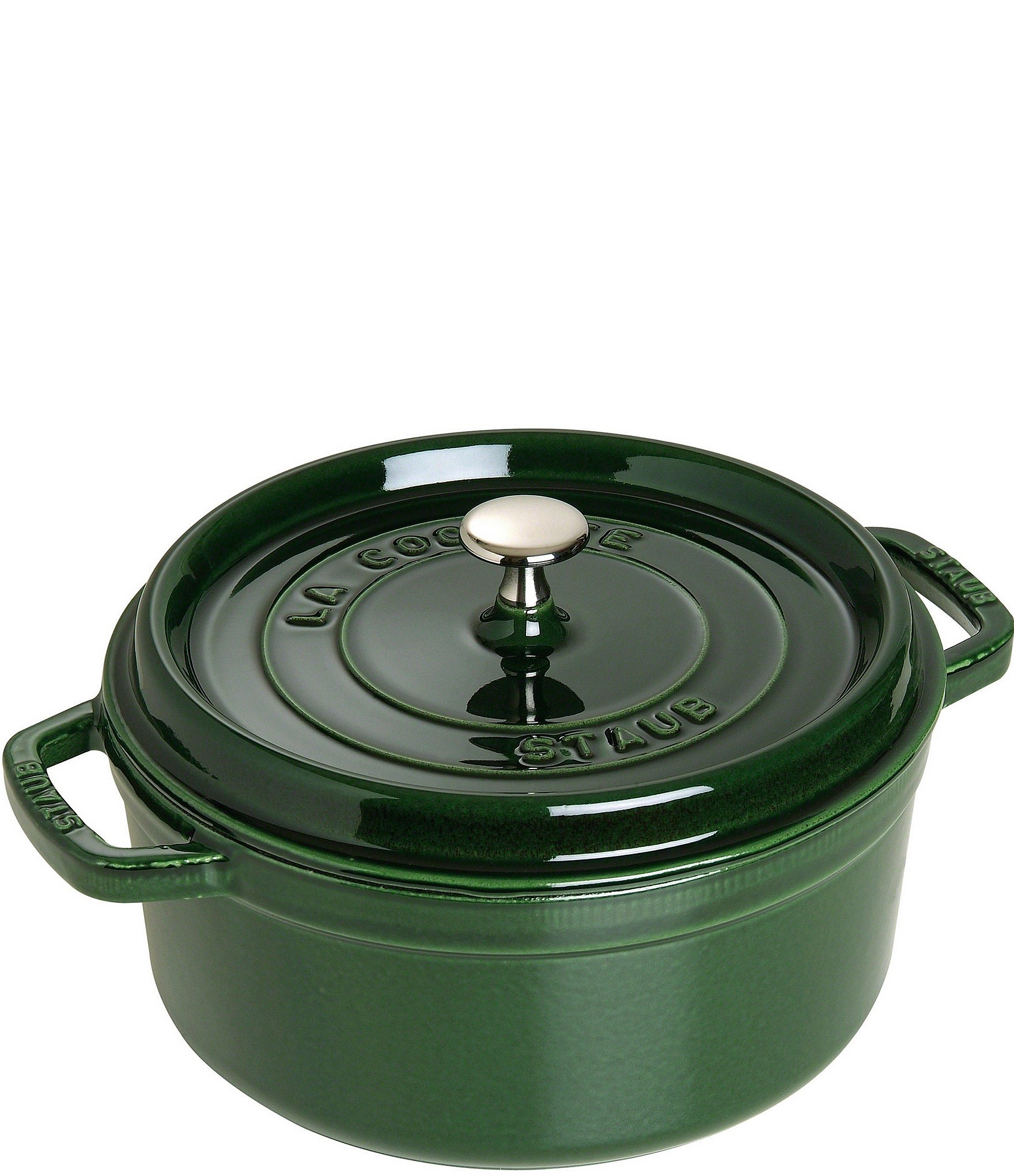 Staub Cast Iron - Round Cocottes 5.5 qt, Round, Cocotte, Basil