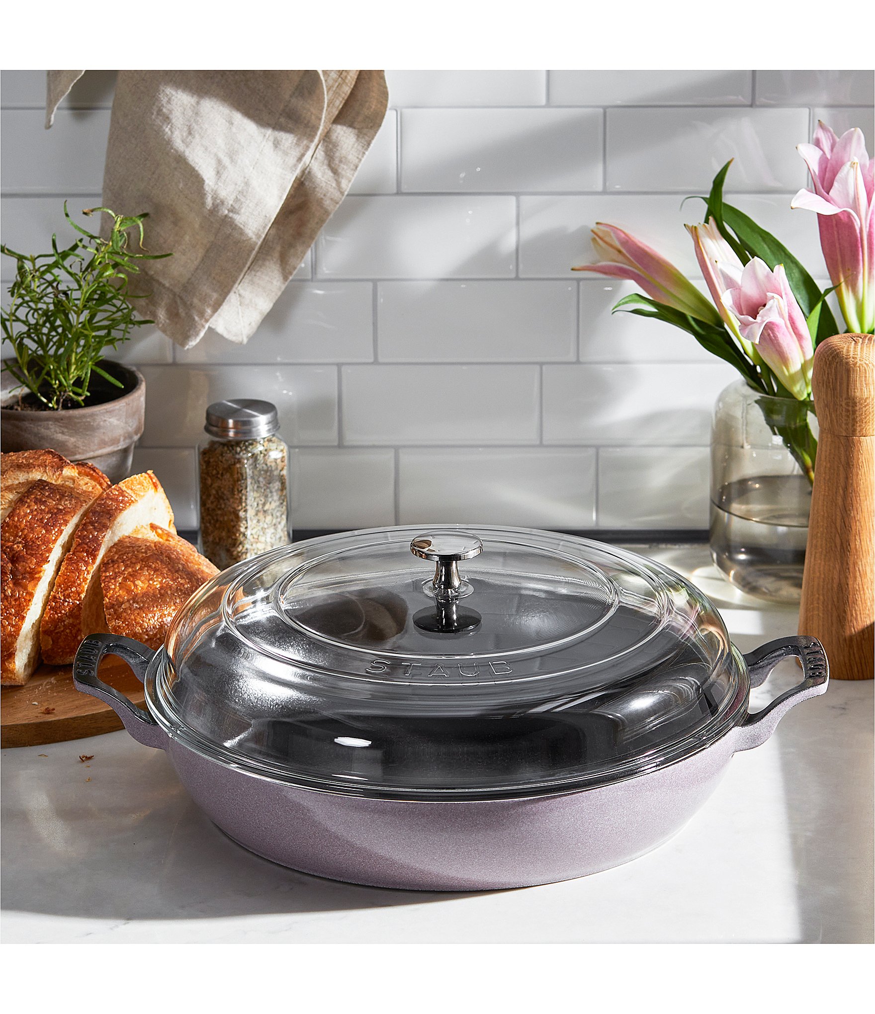 Staub Cast Iron 3.5qt Braiser with Glass Lid