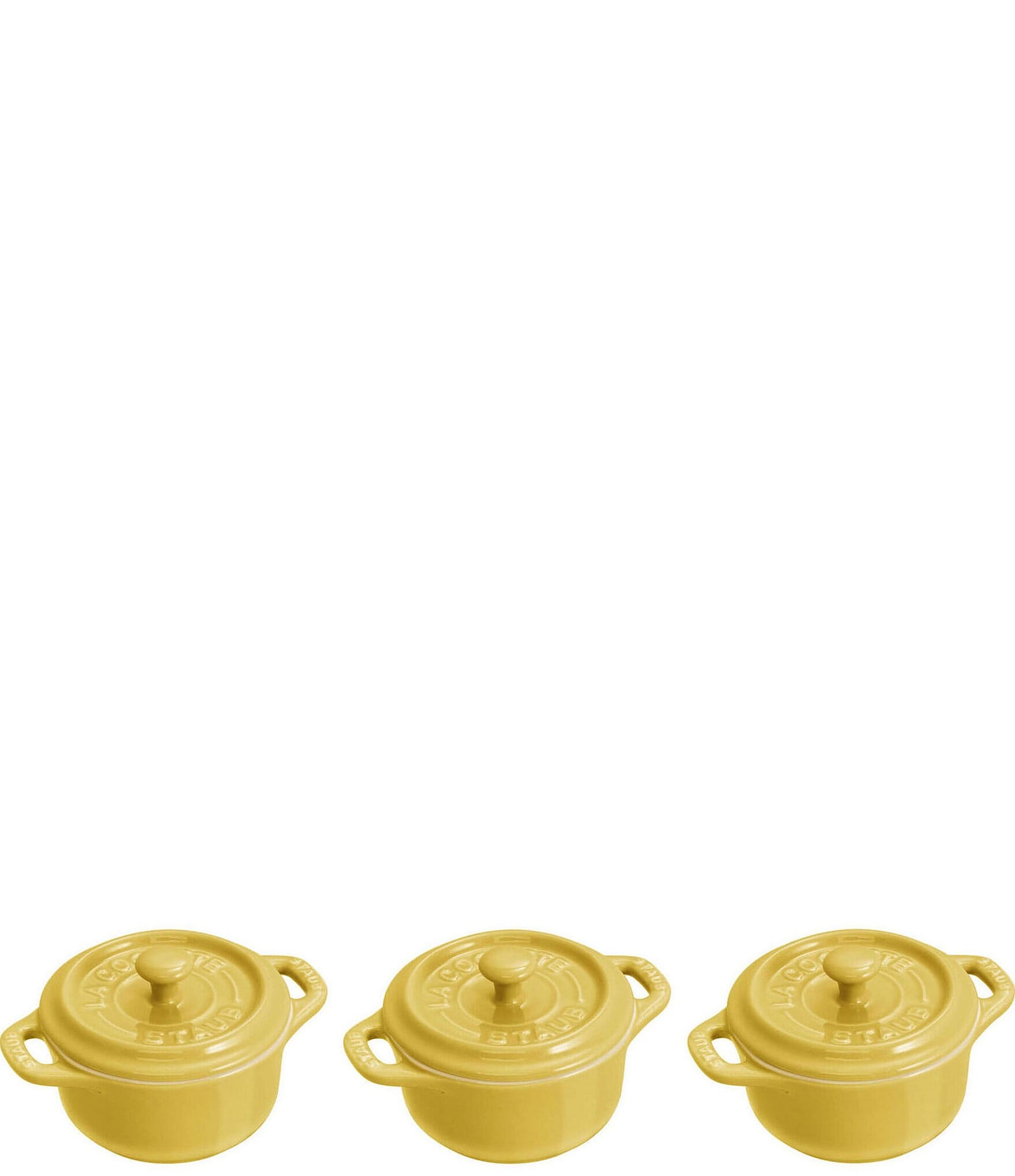 Staub Stoneware 3-Piece Mini Round Cocotte Set | Dillard's