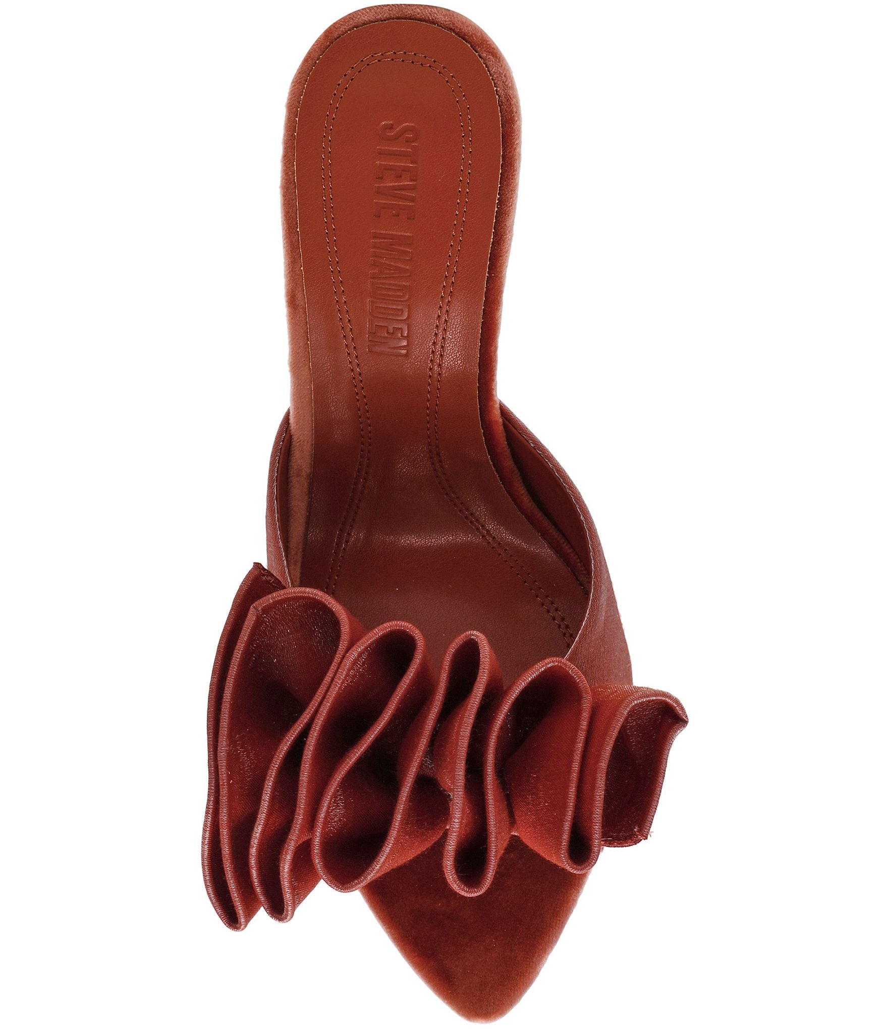 Steve Madden Affinity Satin Ruffle Detailed Dress Slide Sandals