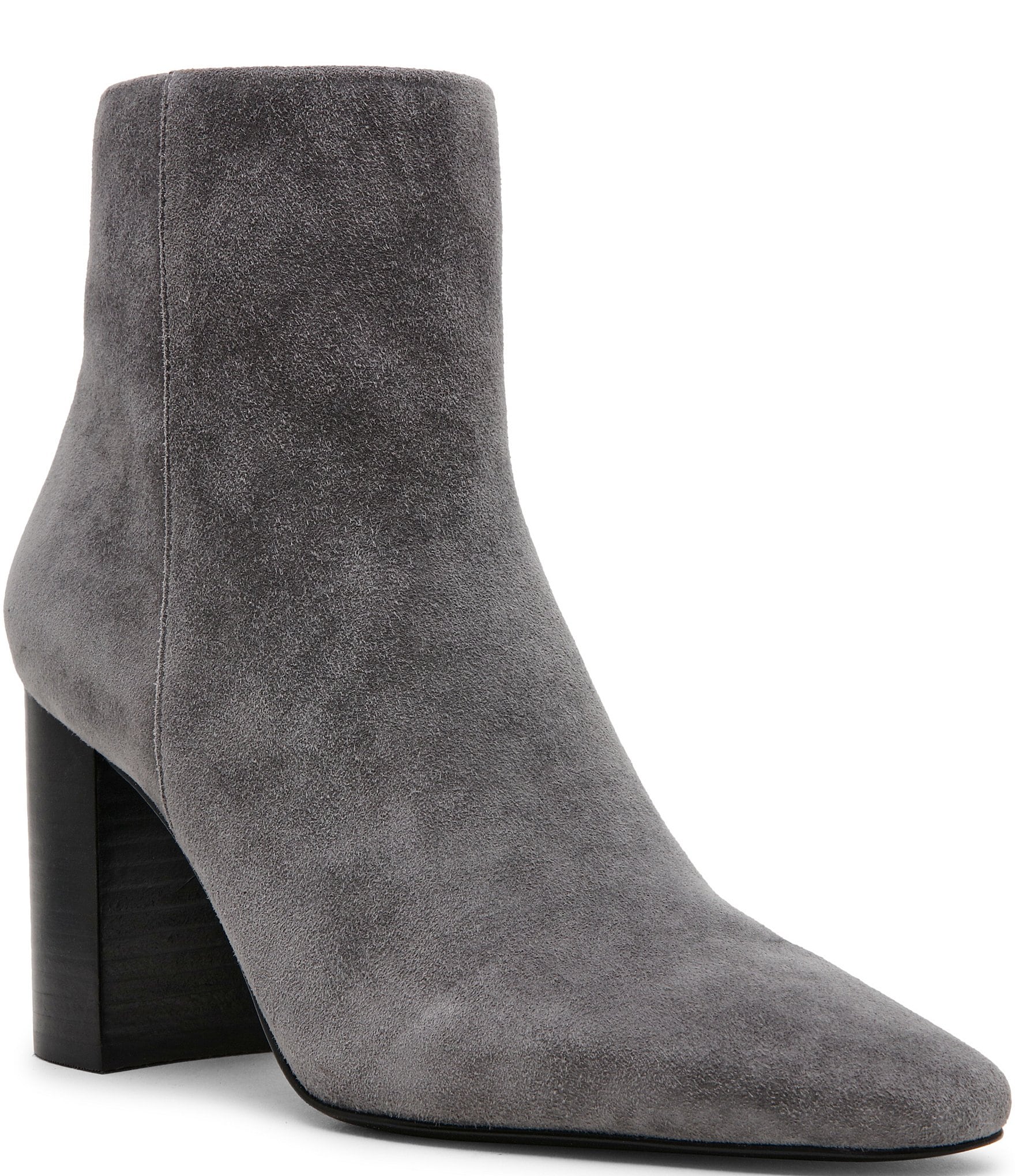 Grey suede block heel shops boots