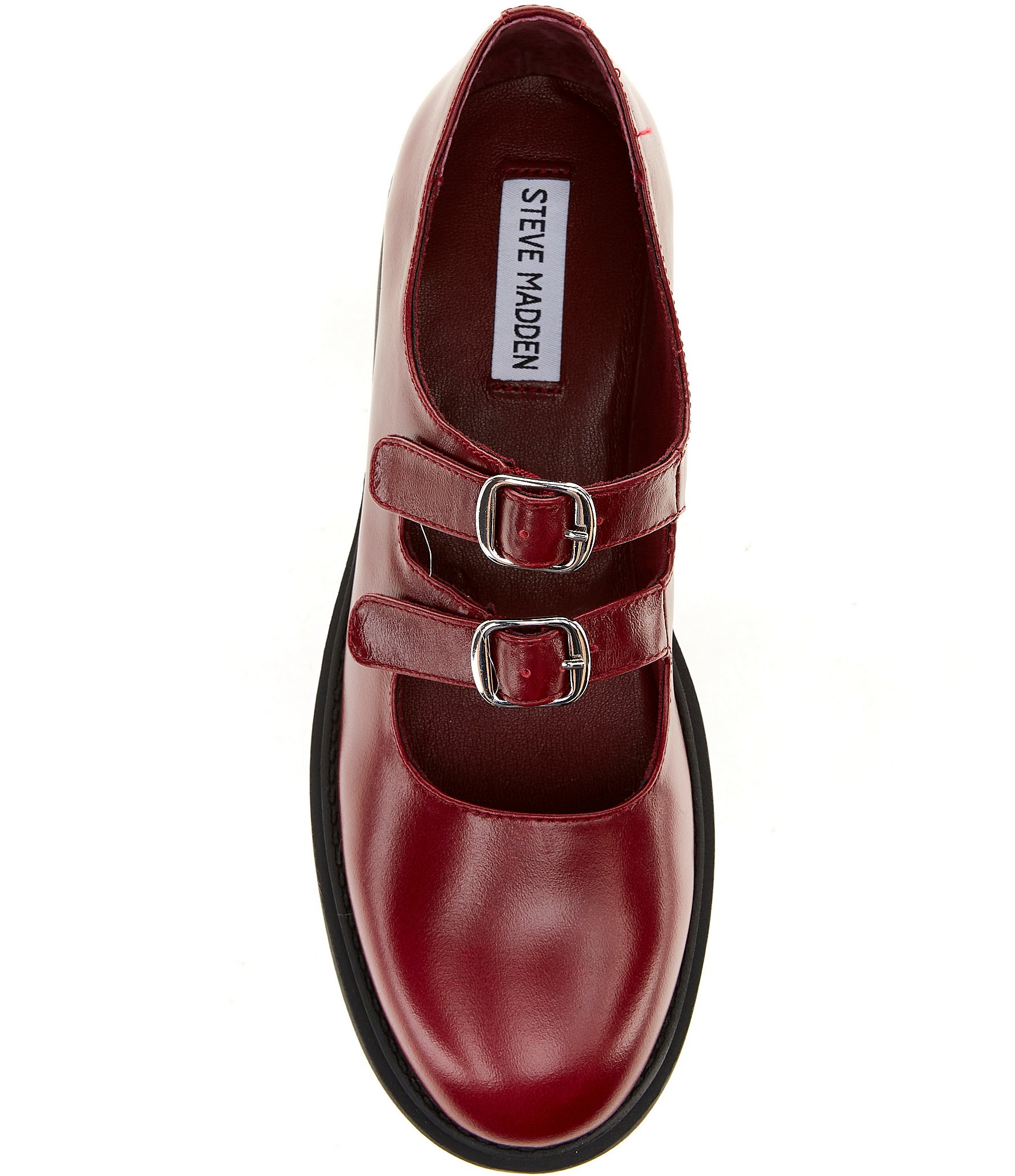Steve Madden Alba Leather Double Strap Mary Jane Oxfords