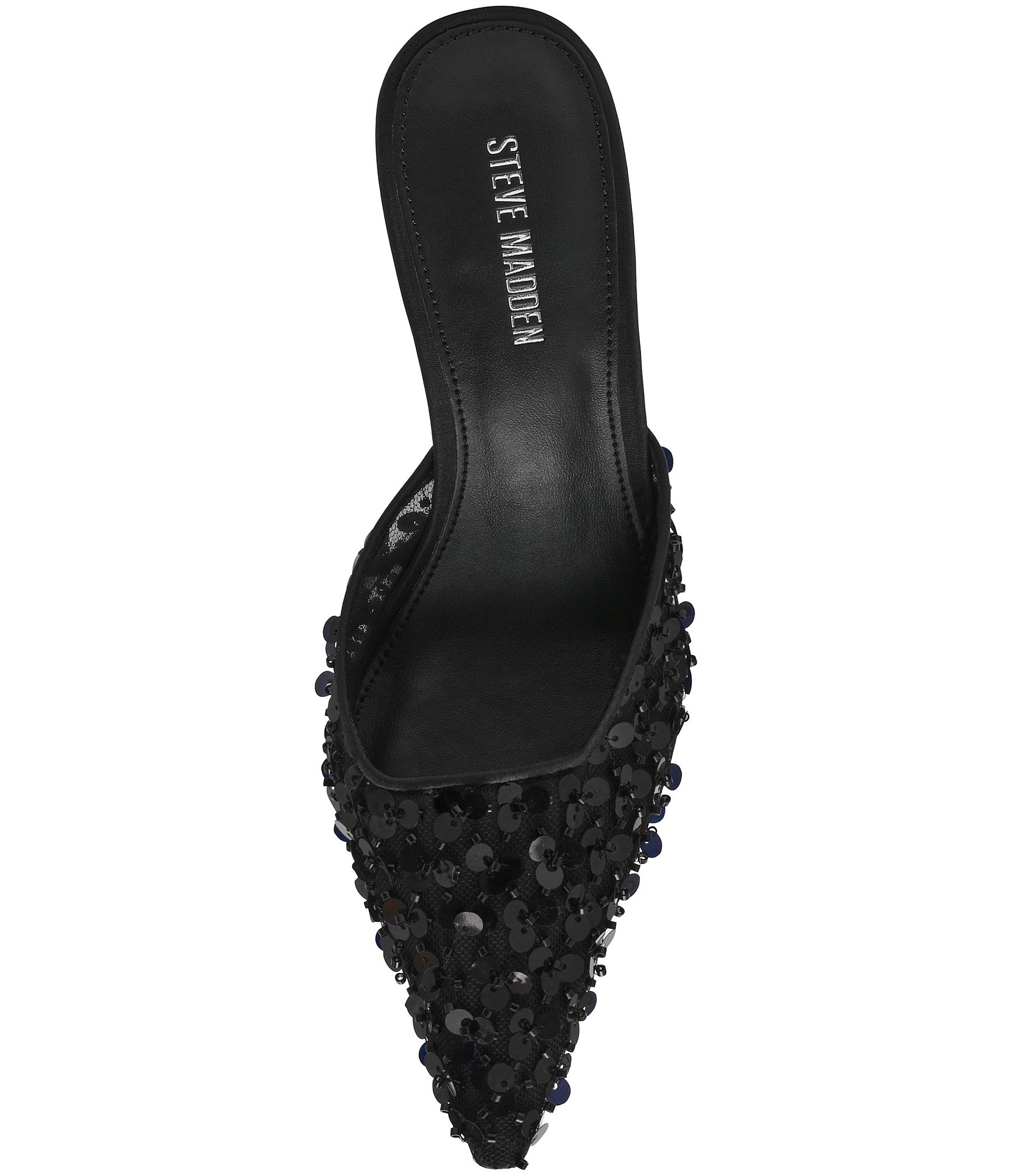 Steve Madden Alexi Sequin Embellished Mesh Dress Mules