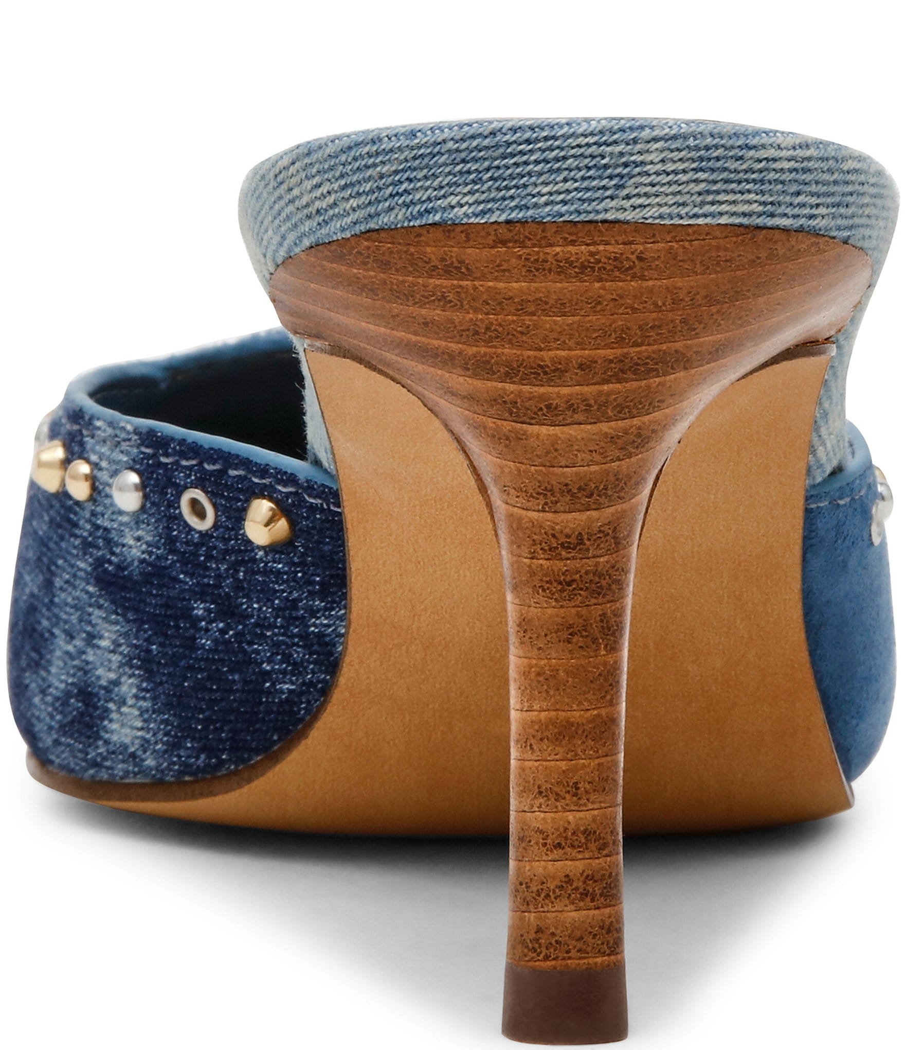 Steve Madden Alexi Studded Denim Patchwork Mules