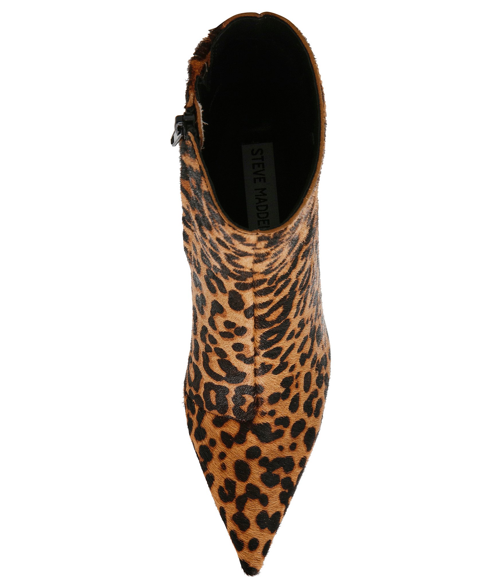 Steve Madden Alston-L Leopard Print Calf Hair Pointed Toe Dress Booties