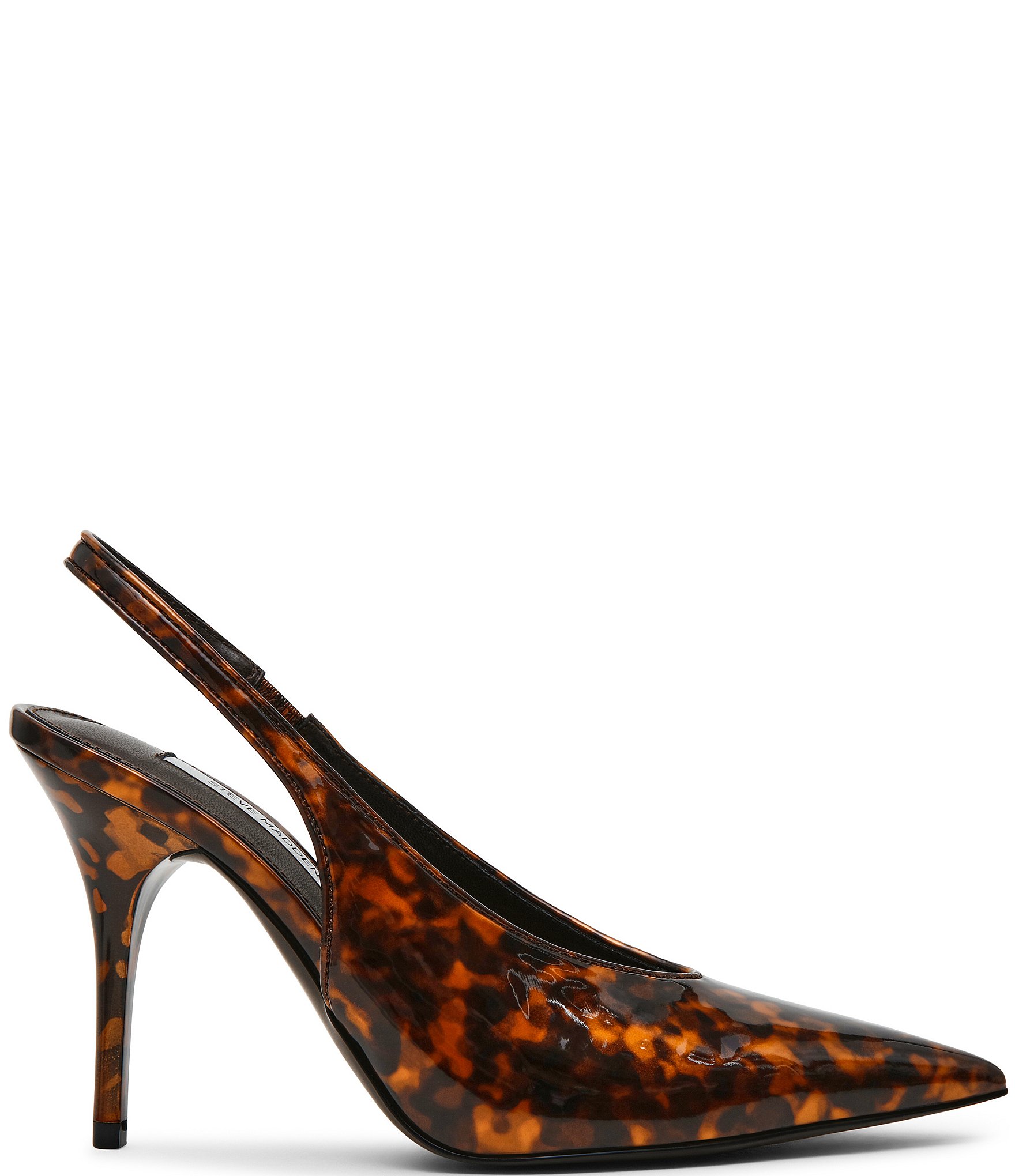 Steve Madden Andromeda Patent Tortoise Print High Vamp Slingback Pumps